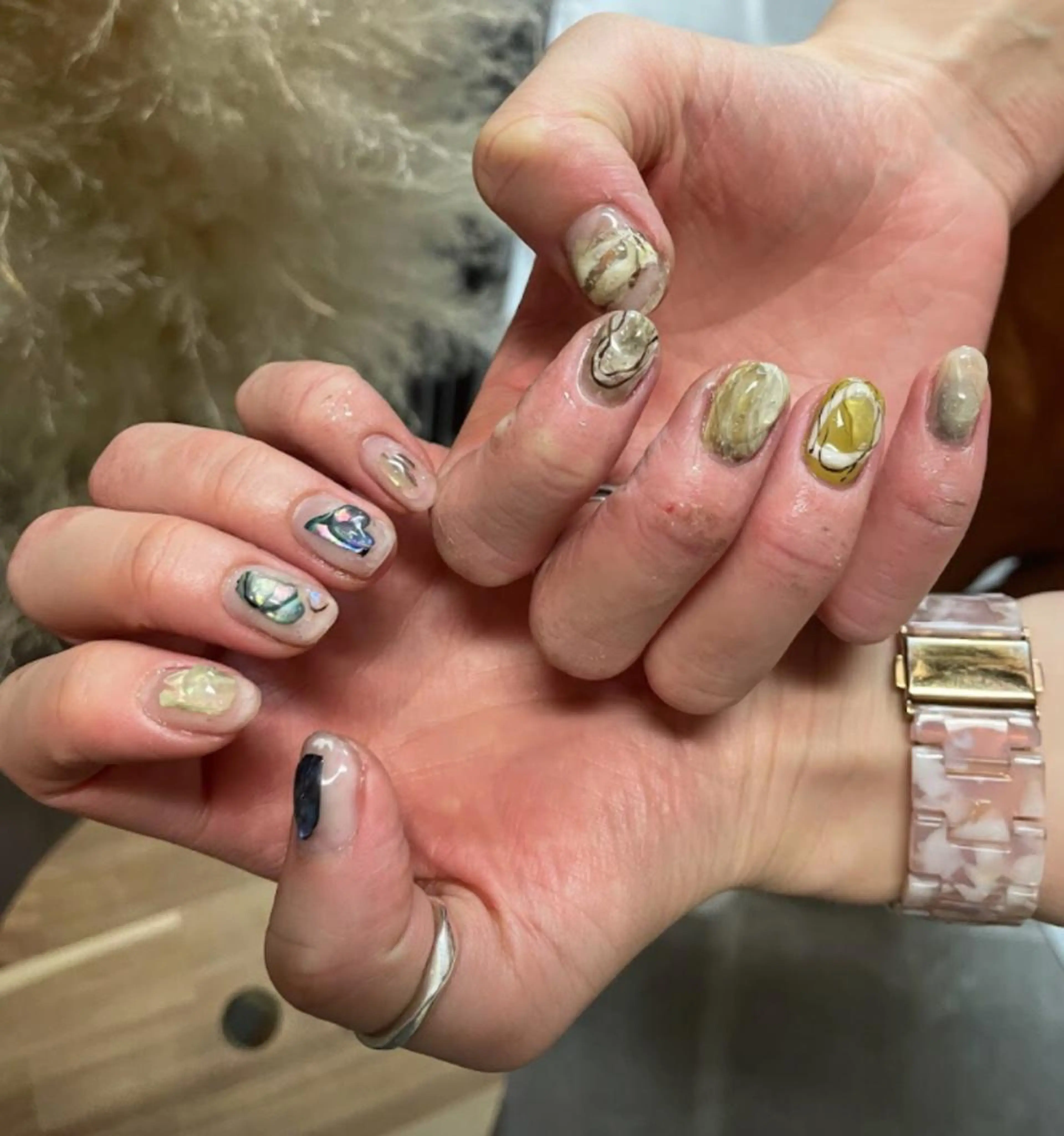 ネイル アートネイル クリアネイル フレンチネイル ジェルネイル ガラスフレンチ nailstudio eviz新宿店のネイルデザイン