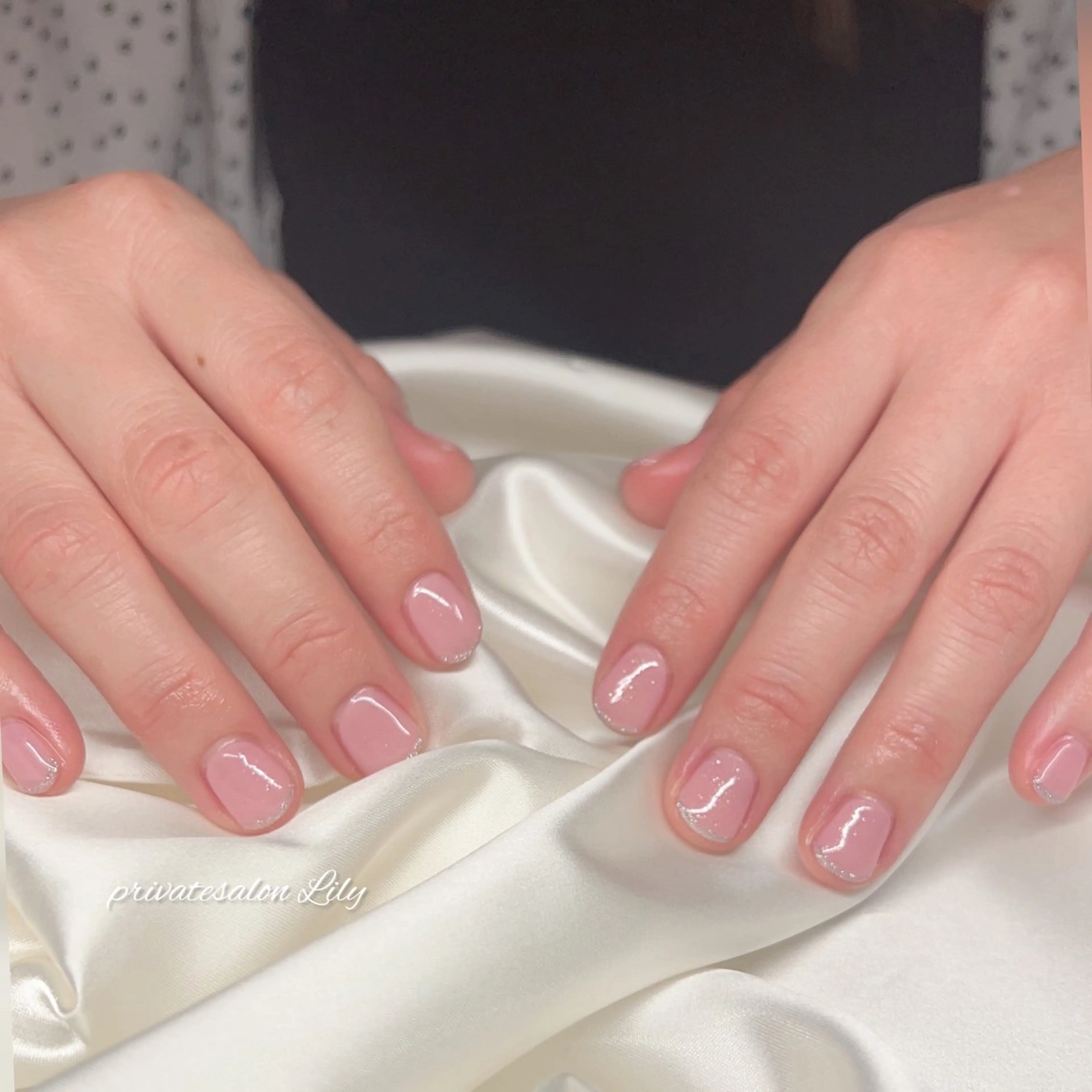 ネイル フレンチネイル ラメ(グリッター) ハンドネイル salon Lilyのネイルデザイン