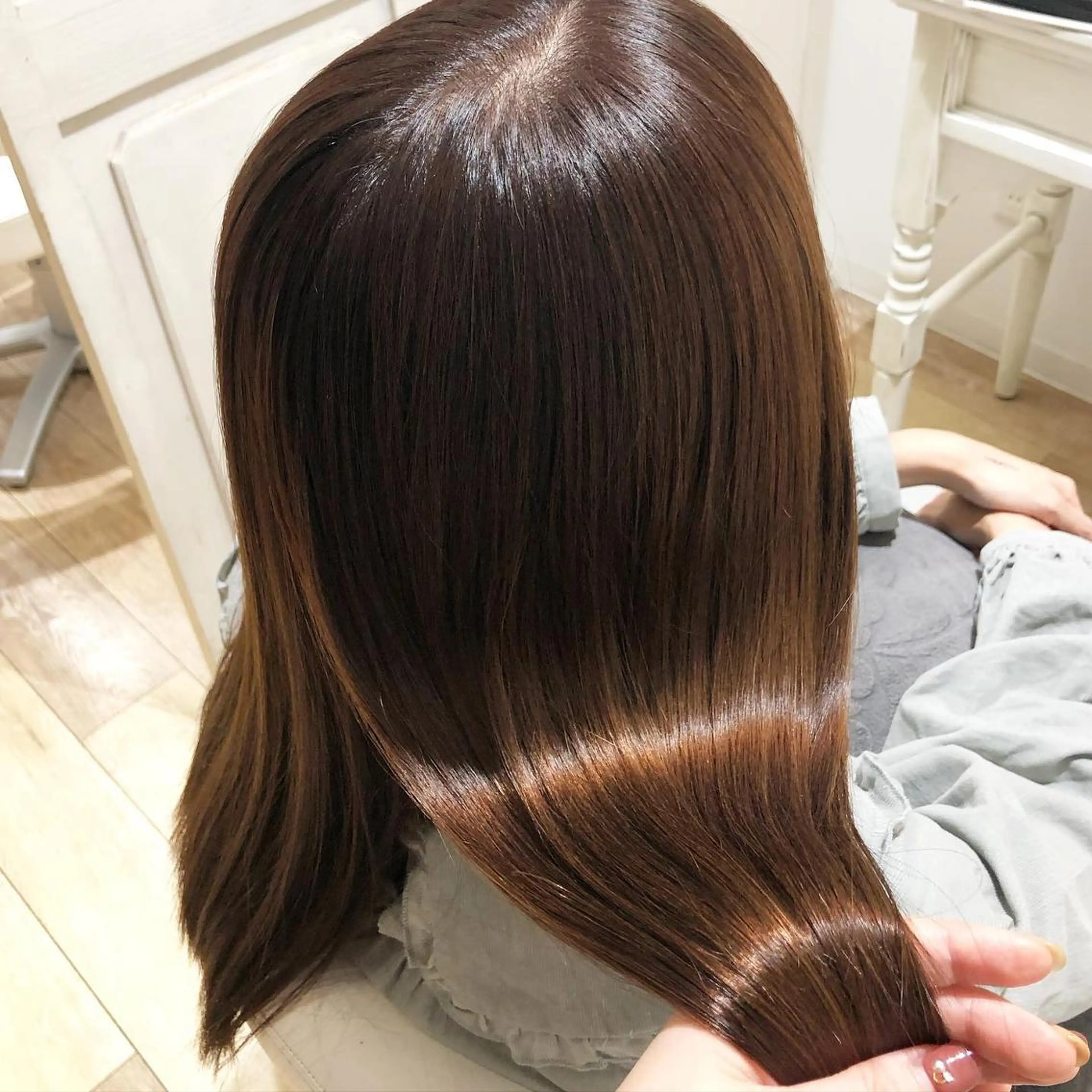 セミロング カラー ヘアアレンジ ベージュカラー ピンクカラー ピンクベージュ ✨🌿大人可愛い愛さ れhair🌿✨松本のヘアスタイル