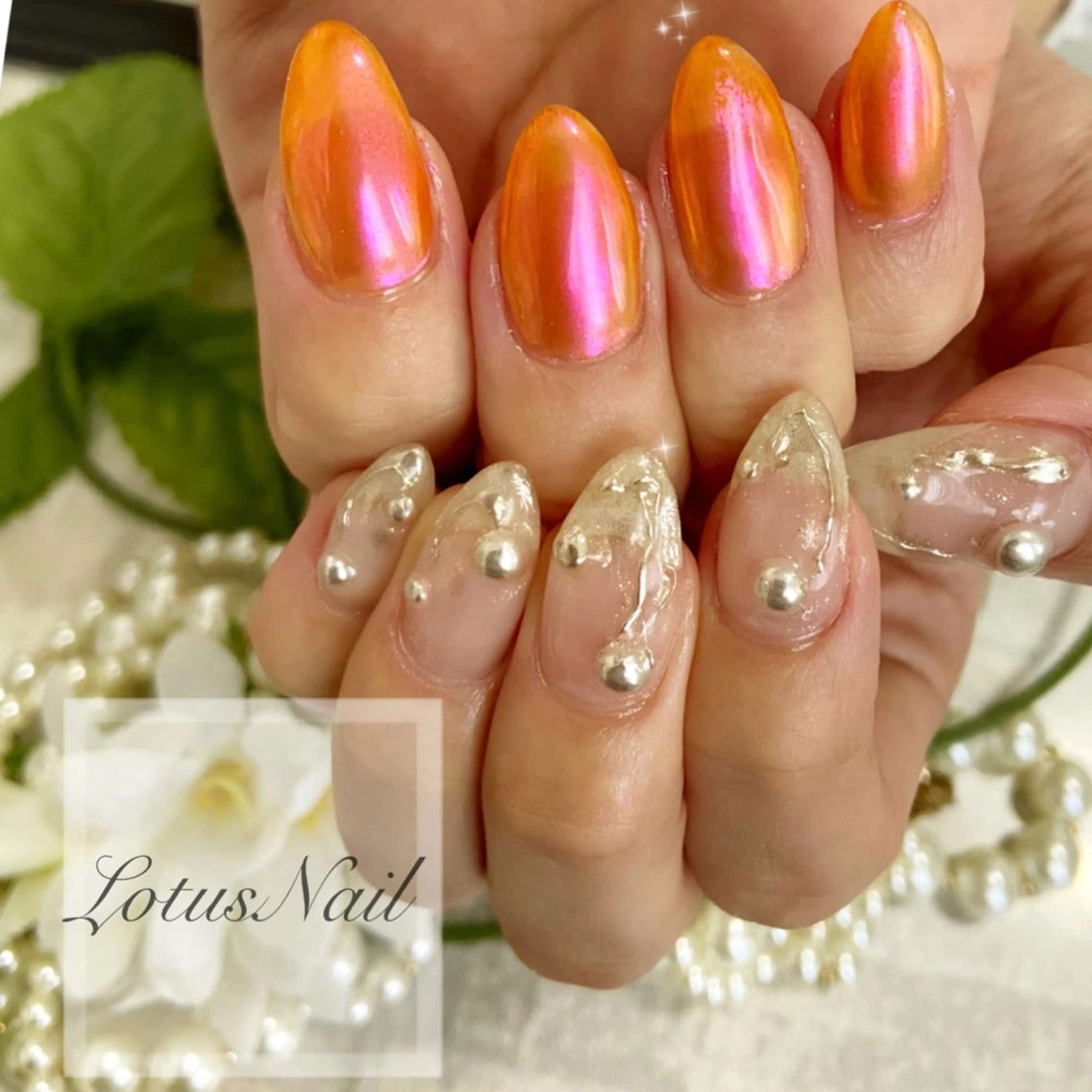 ネイル ミラーネイル Lotus Nailのネイルデザイン