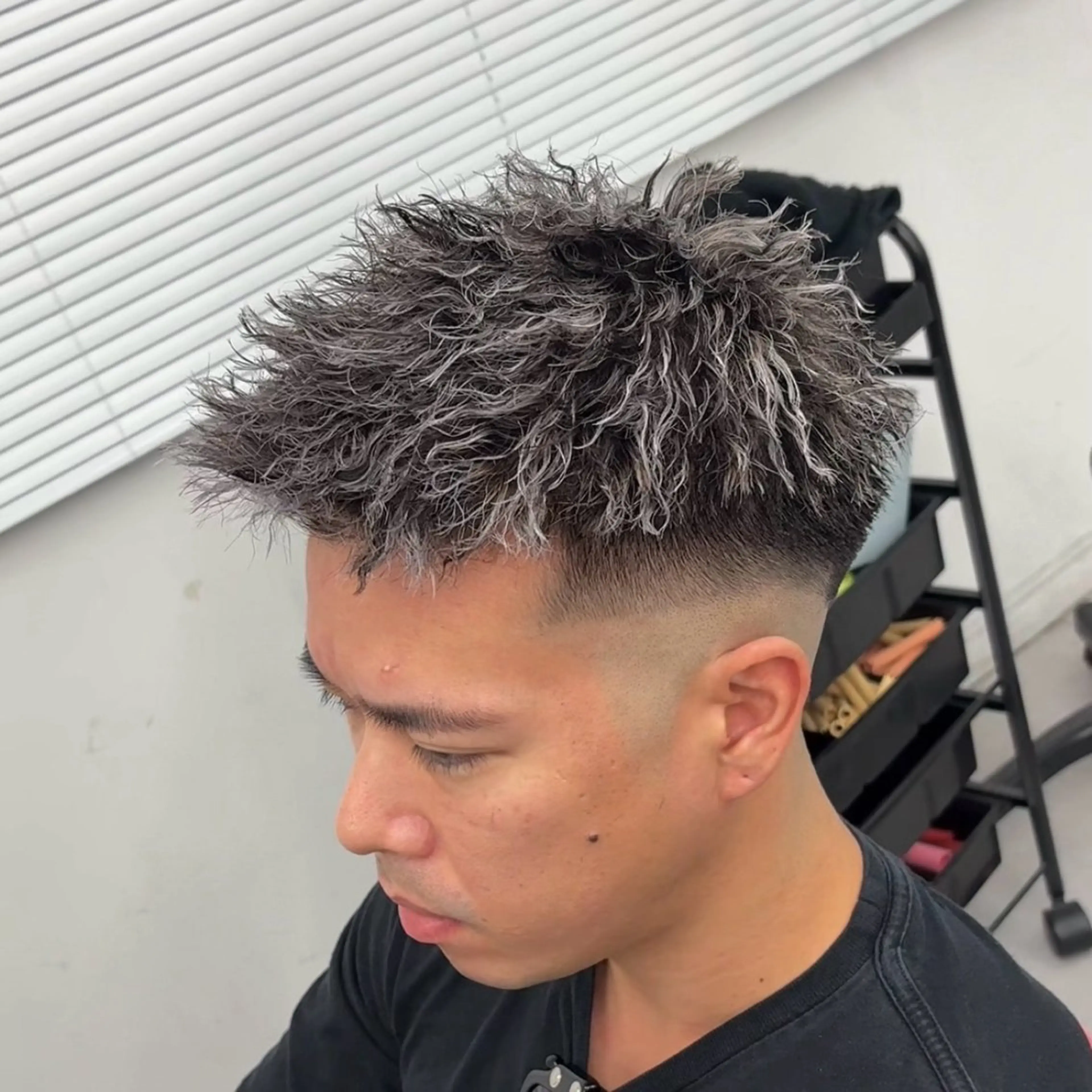 カラー パーマ メンズ 💋ホワイトメッシュ /パーマ/メンズ💋のヘアスタイル