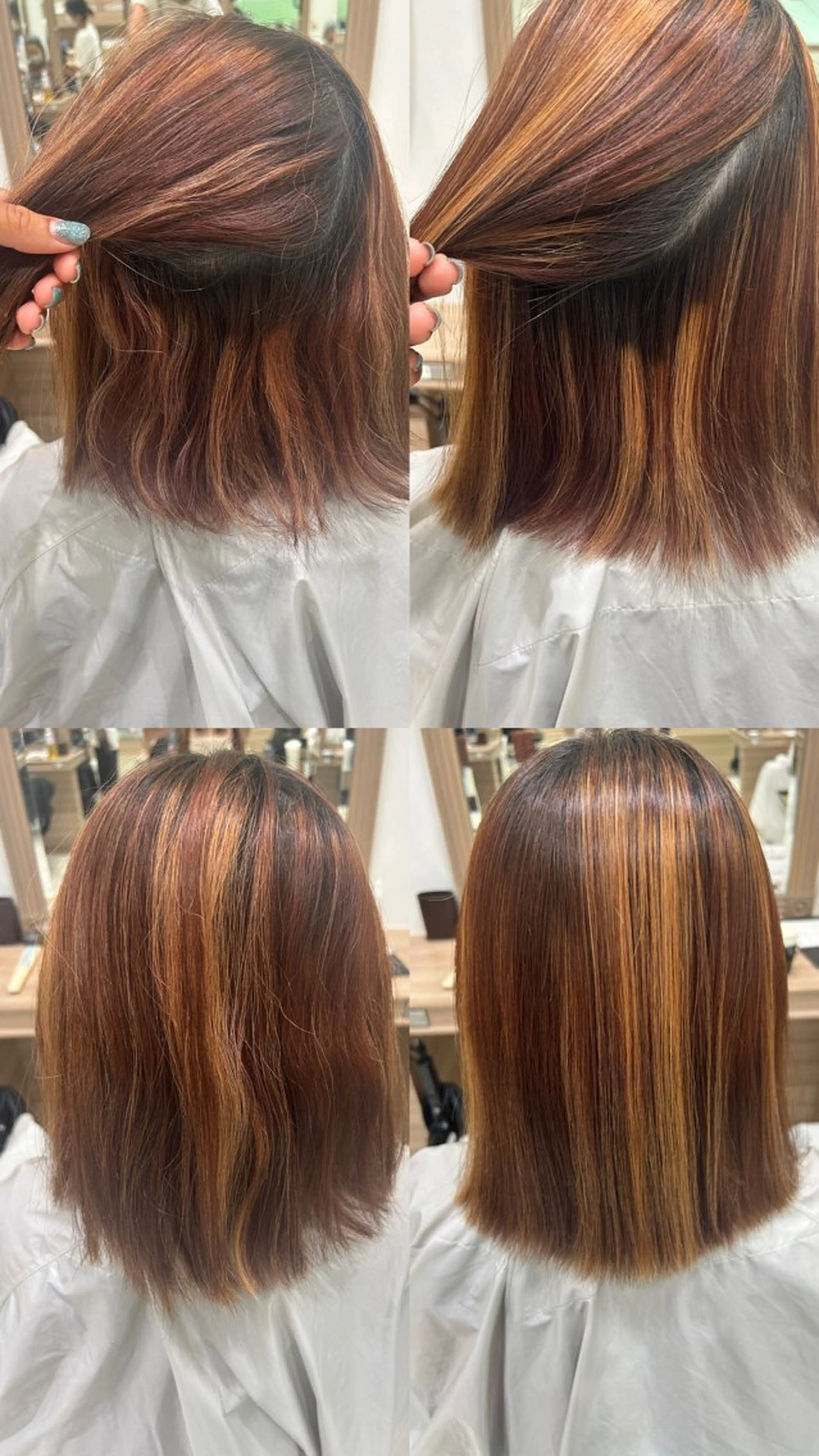 セミロング ハイライト トリートメント ヘアカラー トリートメント beat立川店所属・Julia🖤 🌬️🩵のヘアスタイル