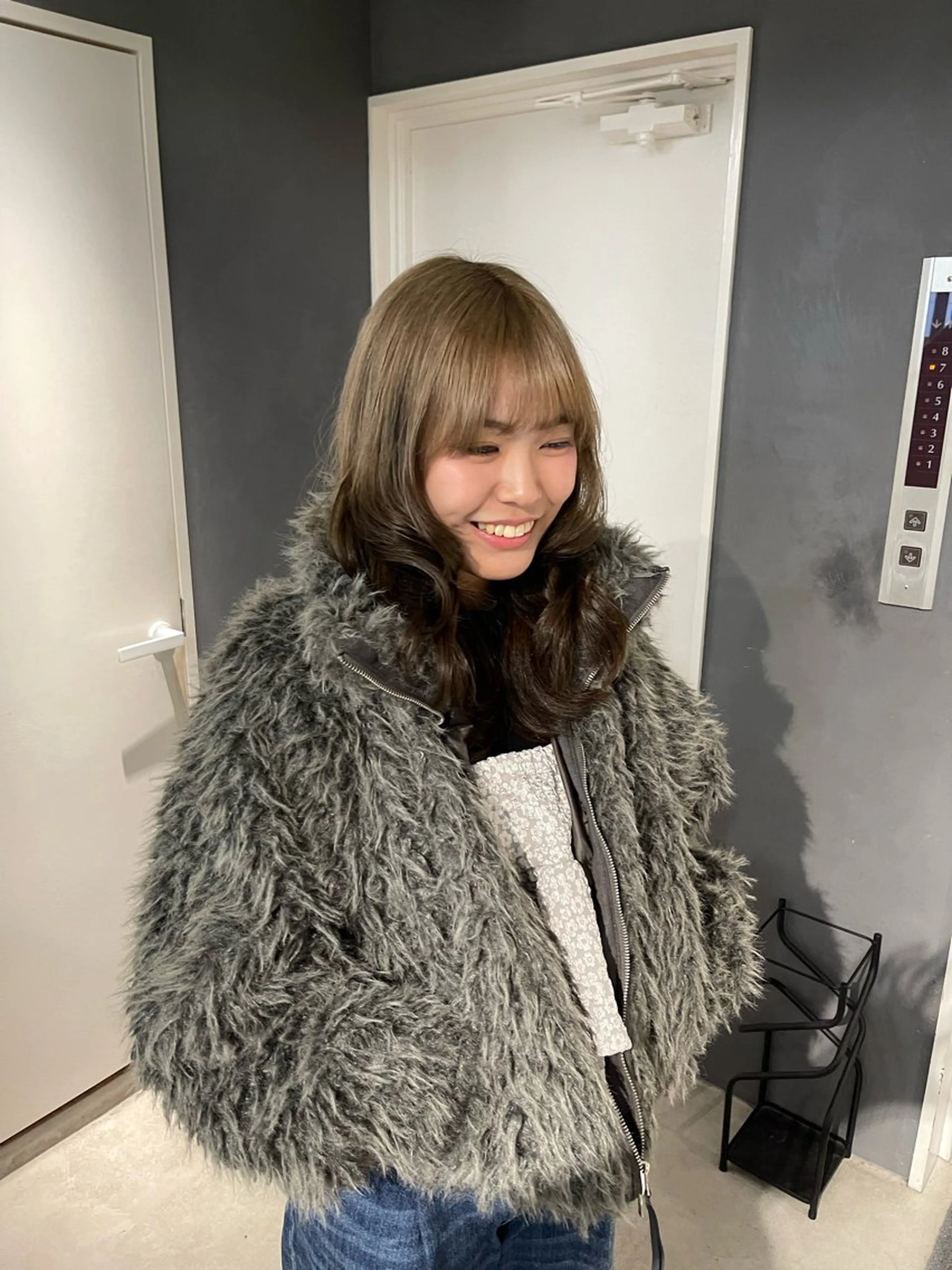 ロング 顔まわりレイヤー 顔周りカット レイヤーカット ヘアカラー 堀江/艶髪/透明感 カラー/NENE🫧のヘアスタイル