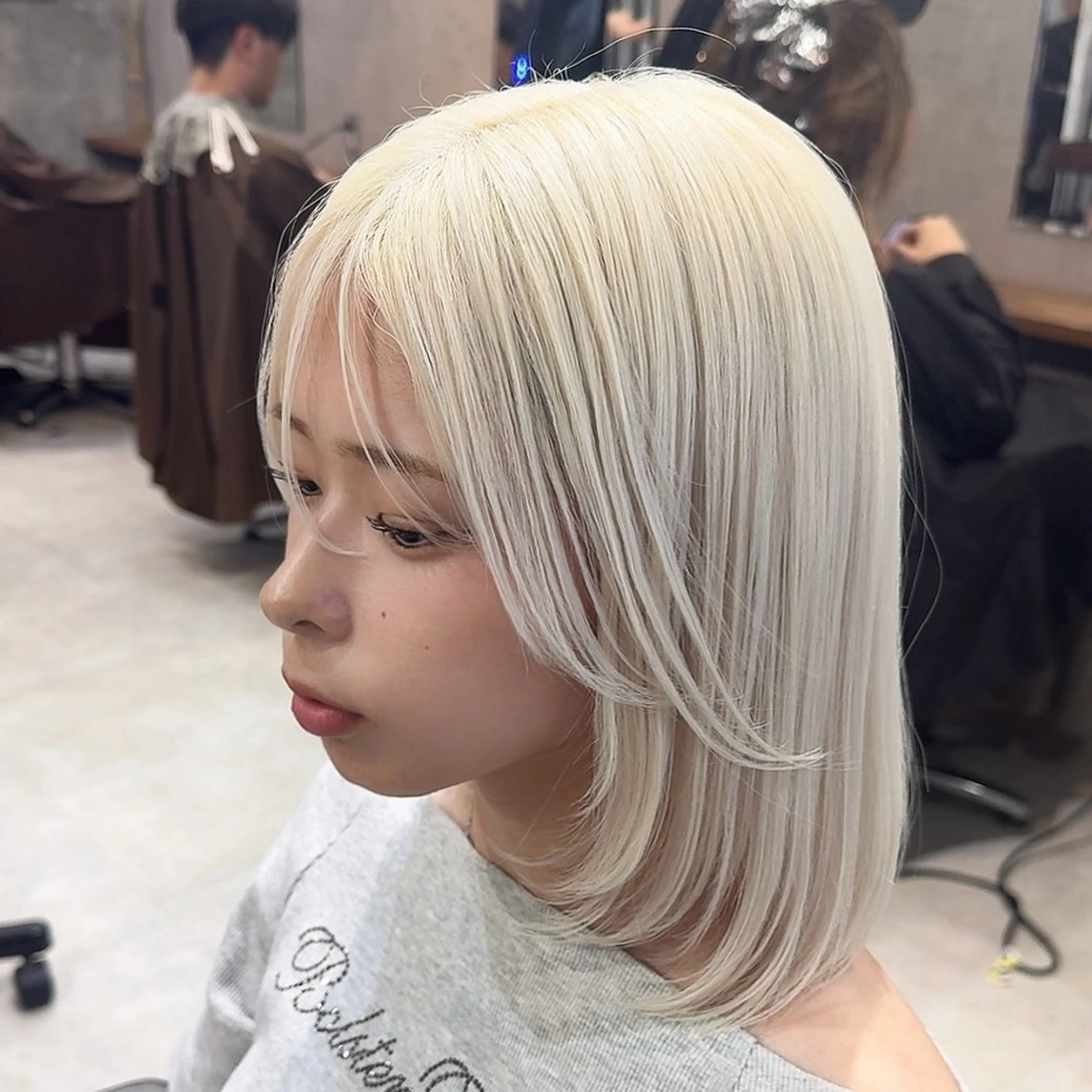 ミディアム カラー ヘアカラー 矢島颯哉/ハイトーン ブリーチカラー💎のヘアスタイル