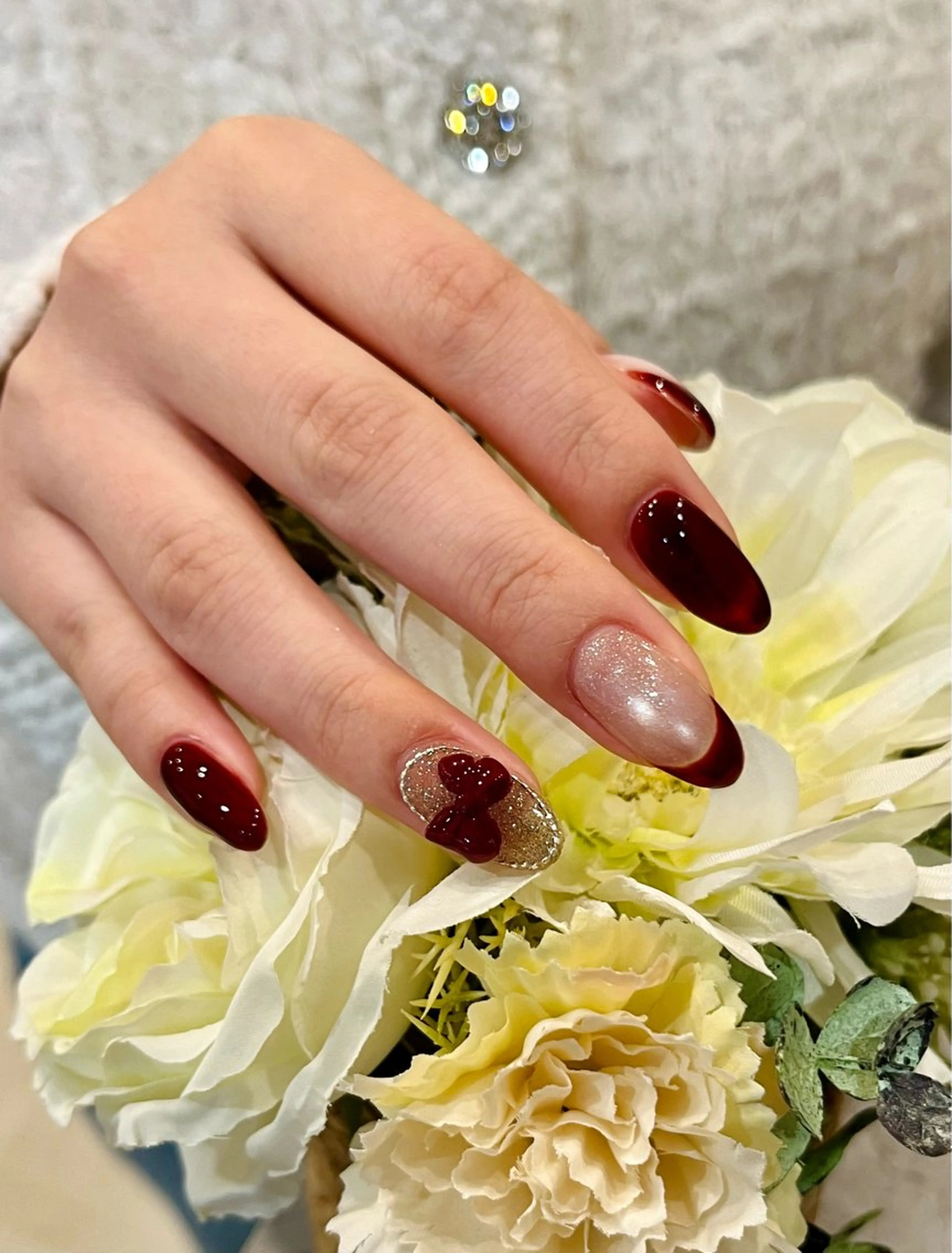 ネイル チークネイル 韓国ネイル マグネットネイル ミラーネイル ニュアンスネイル ハンドネイル H&B せつかのネイルデザイン