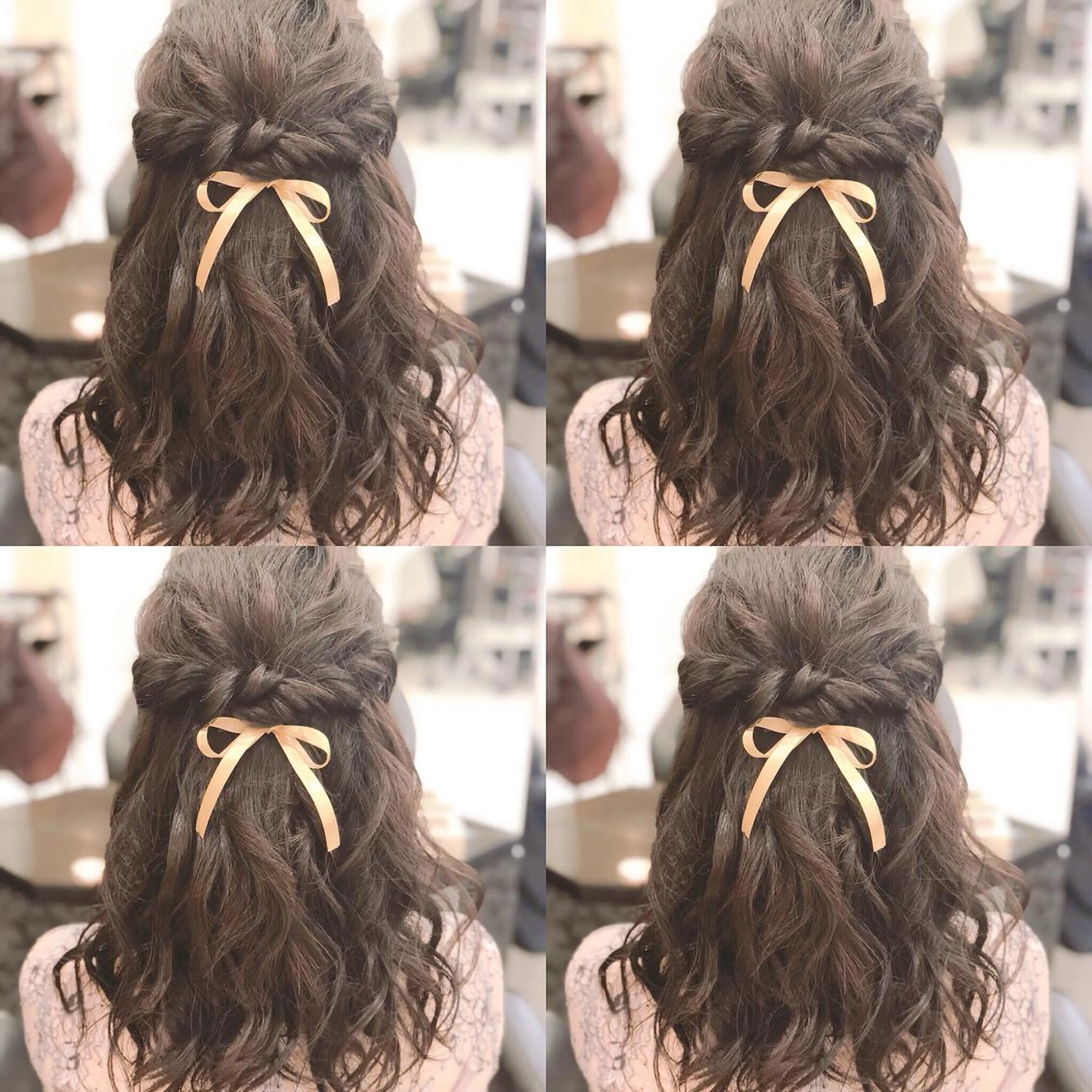 ミディアム ヘアアレンジ ハーフアップ ヘアセット 🌷MAYU 🌷のヘアスタイル