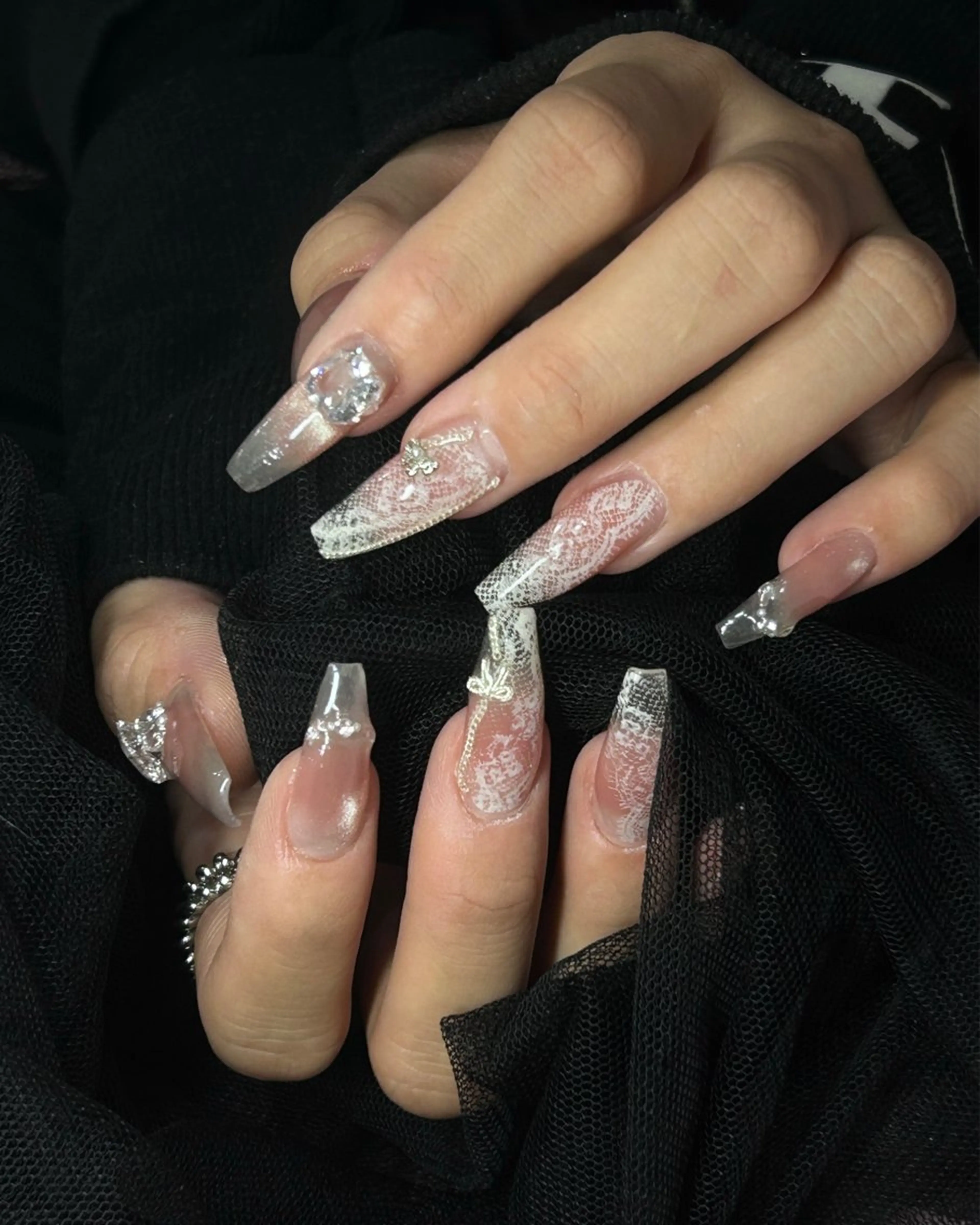 ネイル ハンドネイル Haluca 長さ出し🍀のネイルデザイン