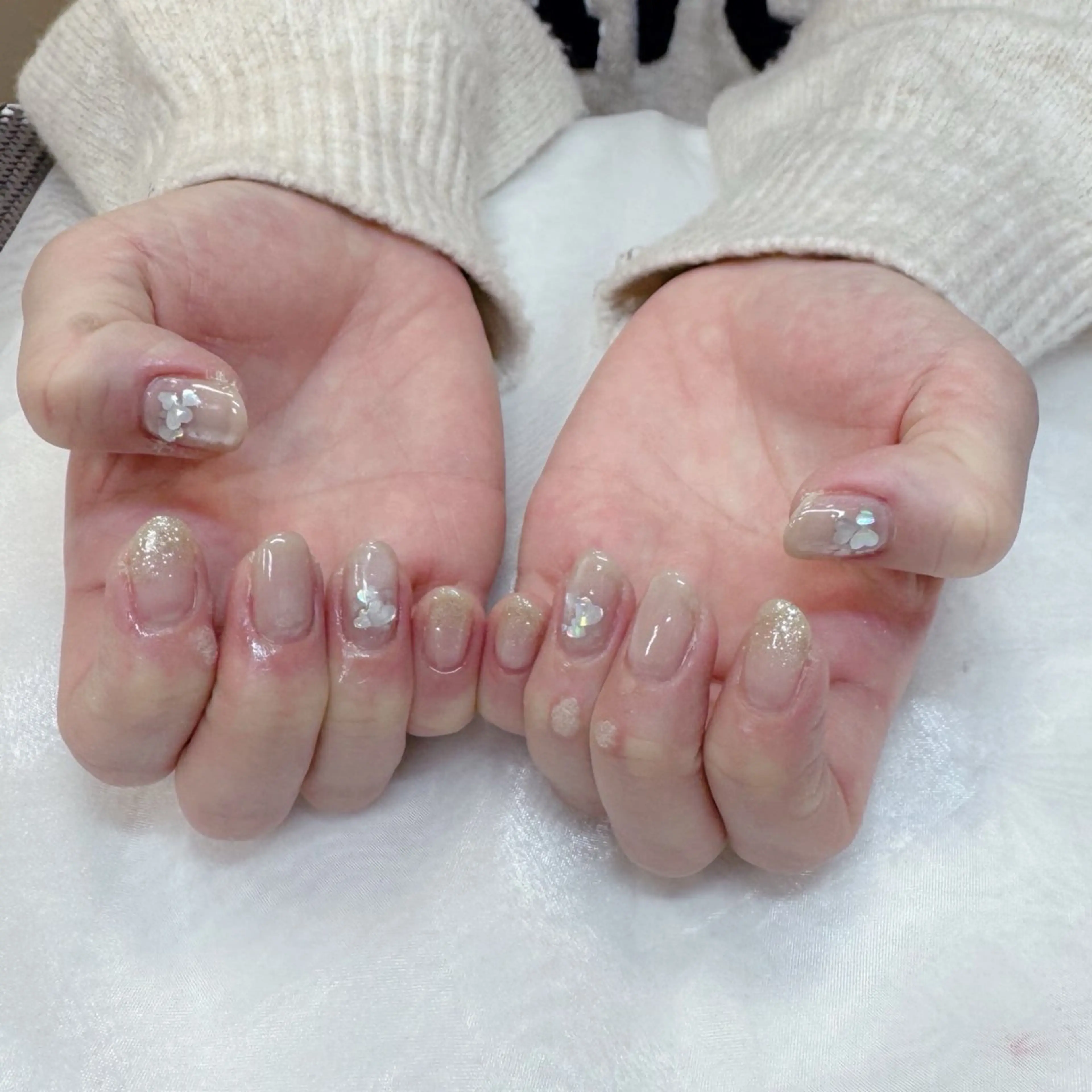 ネイル ハート 氷ネイル・うるうるネイル マグネットネイル maruyasu. yのネイルデザイン