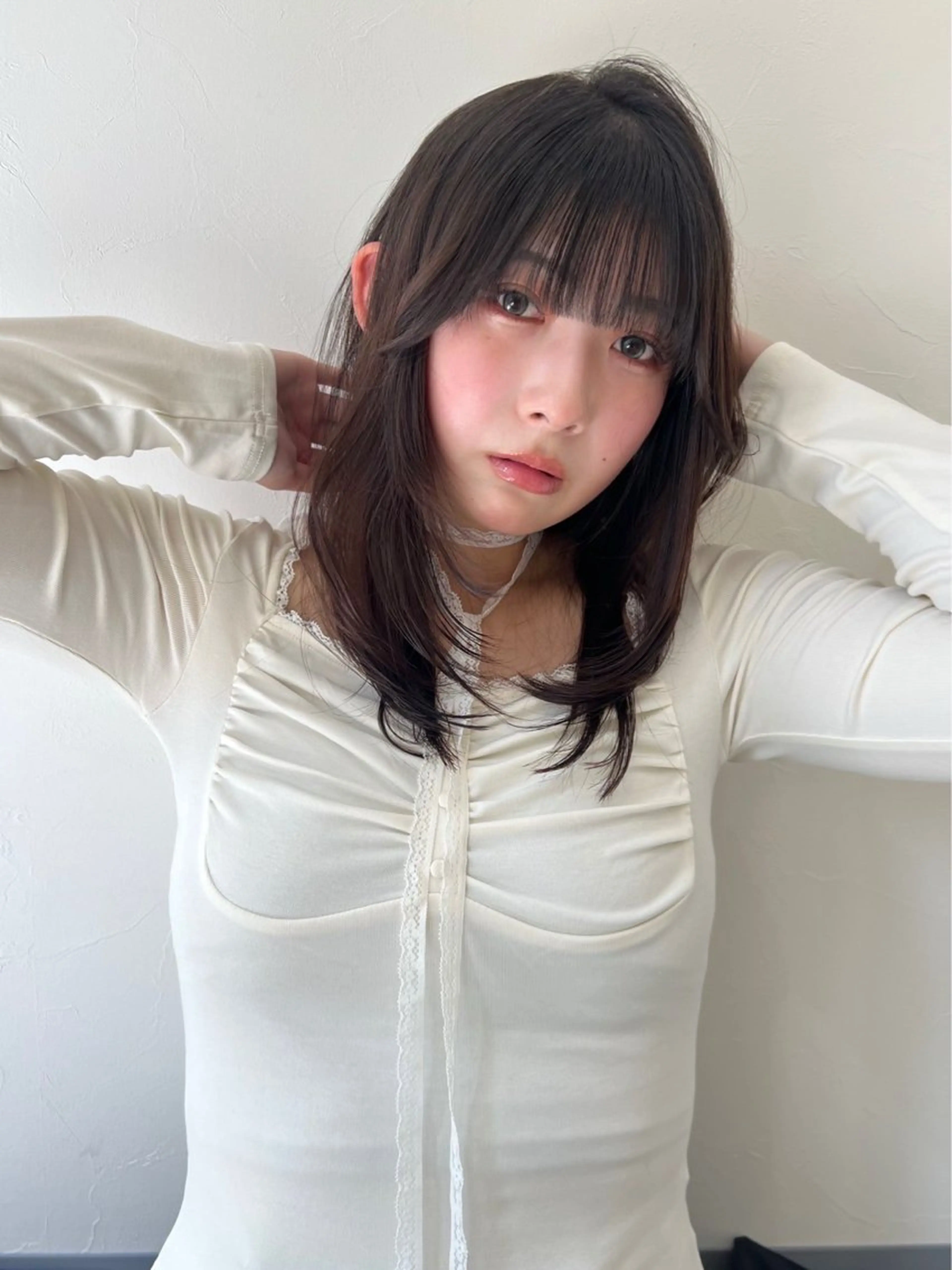 ミディアム カラー カット トリートメント コイデ リュウセイのヘアスタイル