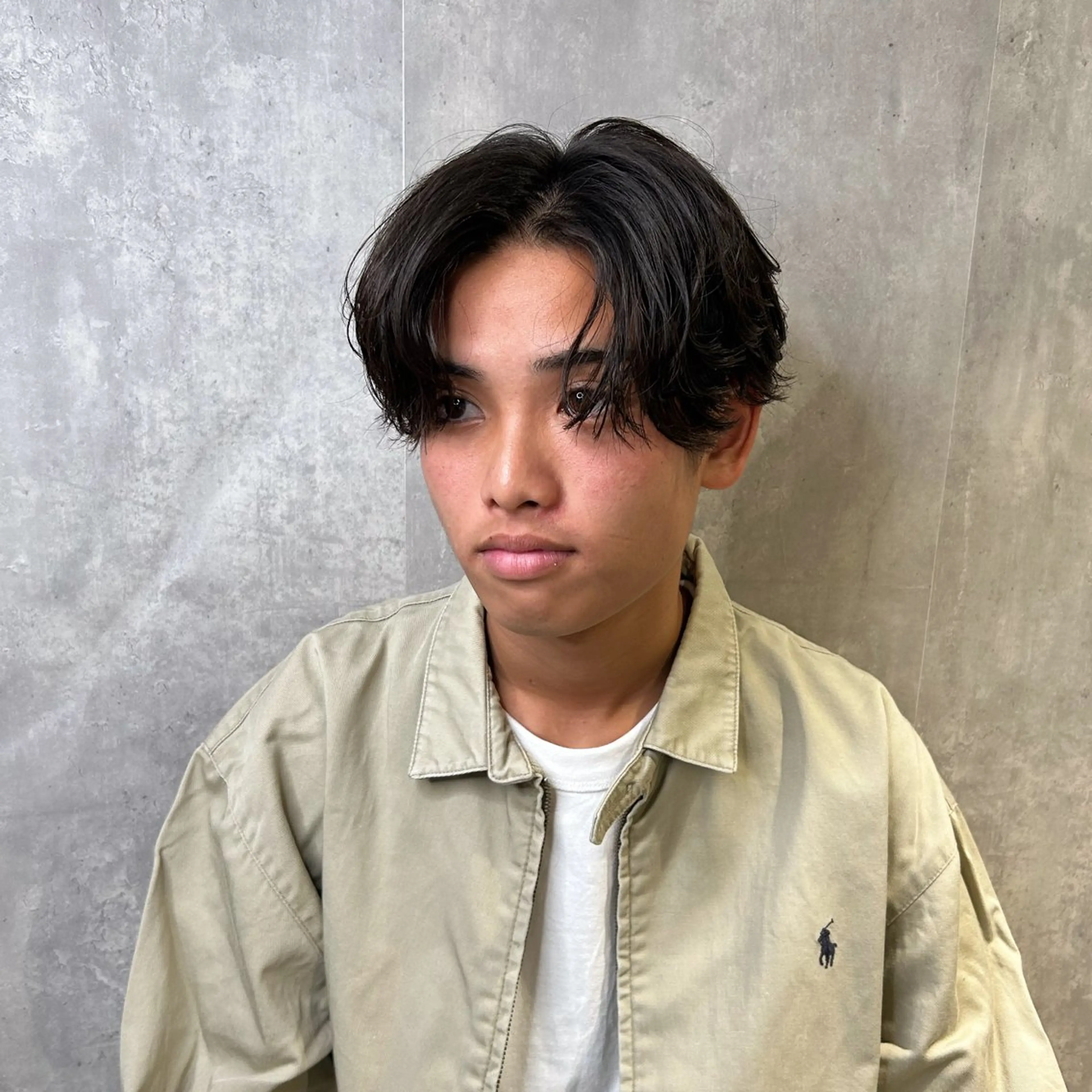 ショート メンズ センターパート ダウンパーマ メンズ韓国風 マッシュ メンズパーマ become men's hair 名駅店所属・名駅/フェザーパーマ 韓国ヘア/森岡のヘアスタイル