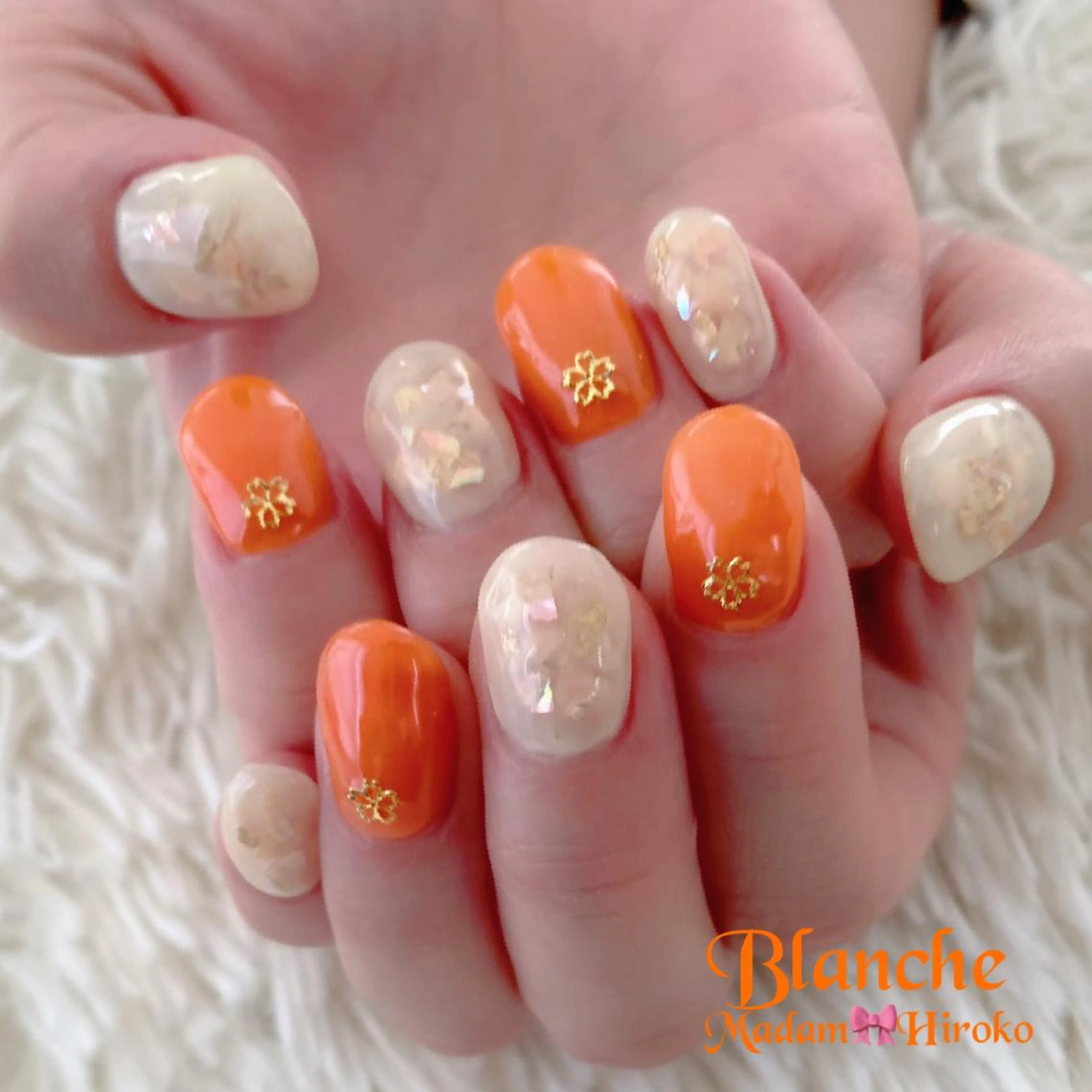 ネイル オレンジ Lianネイル 寛子Lianのネイルデザイン