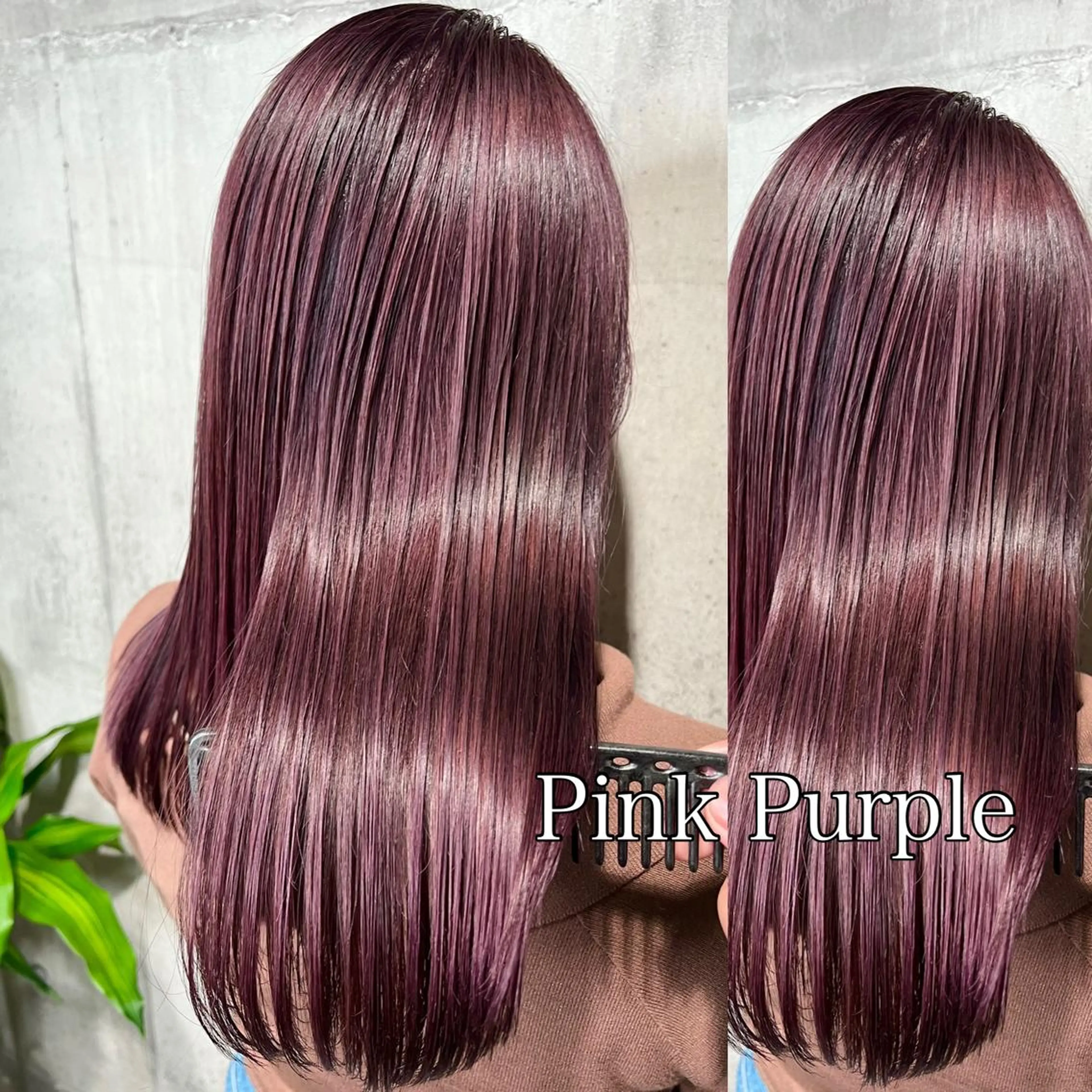 ミディアム パープルカラー mimiiy梅田 中崎町ハイトーンのヘアスタイル