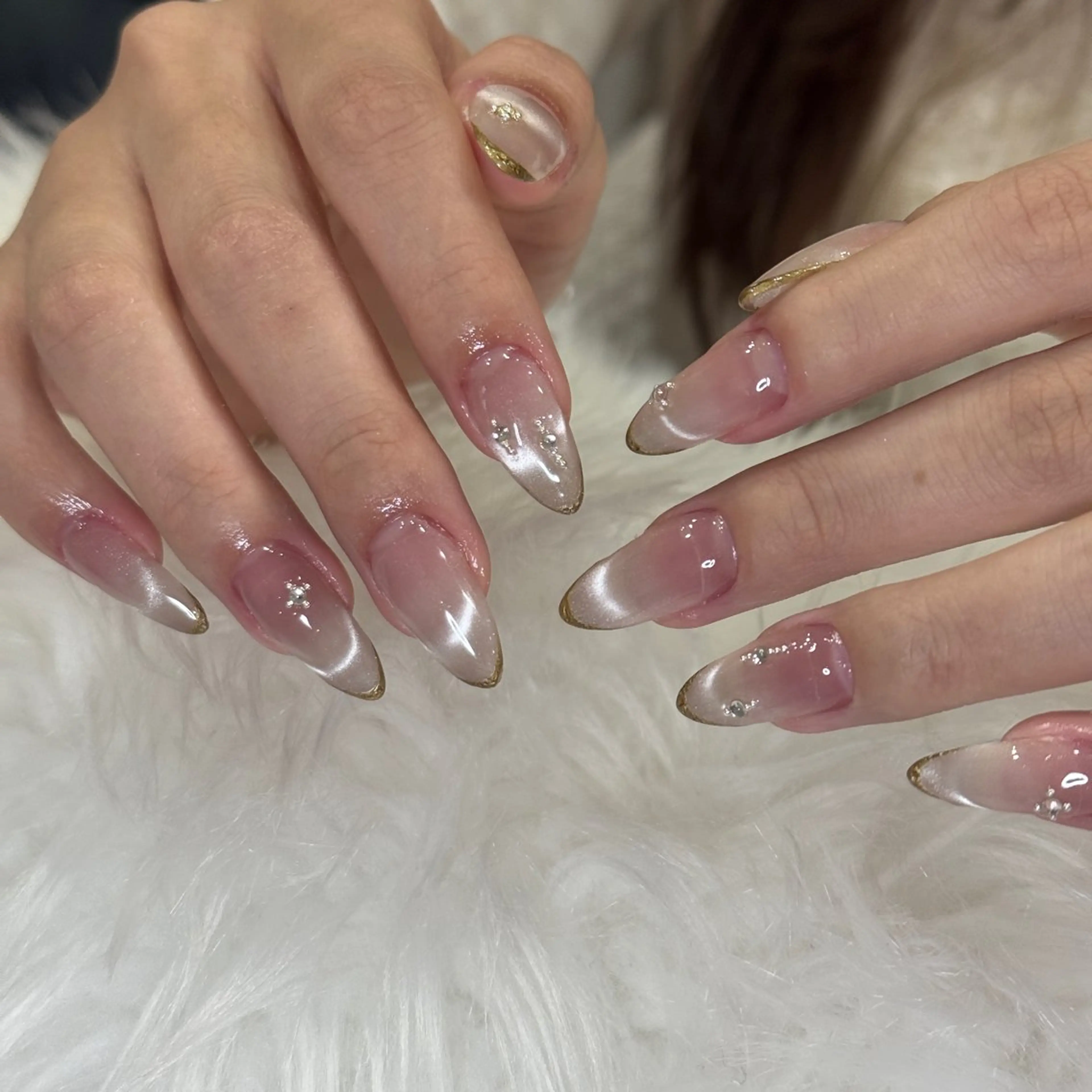 ネイル ハンドネイル ハンドケア hami🎀うかん 🎀チップ長さ出しのネイルデザイン