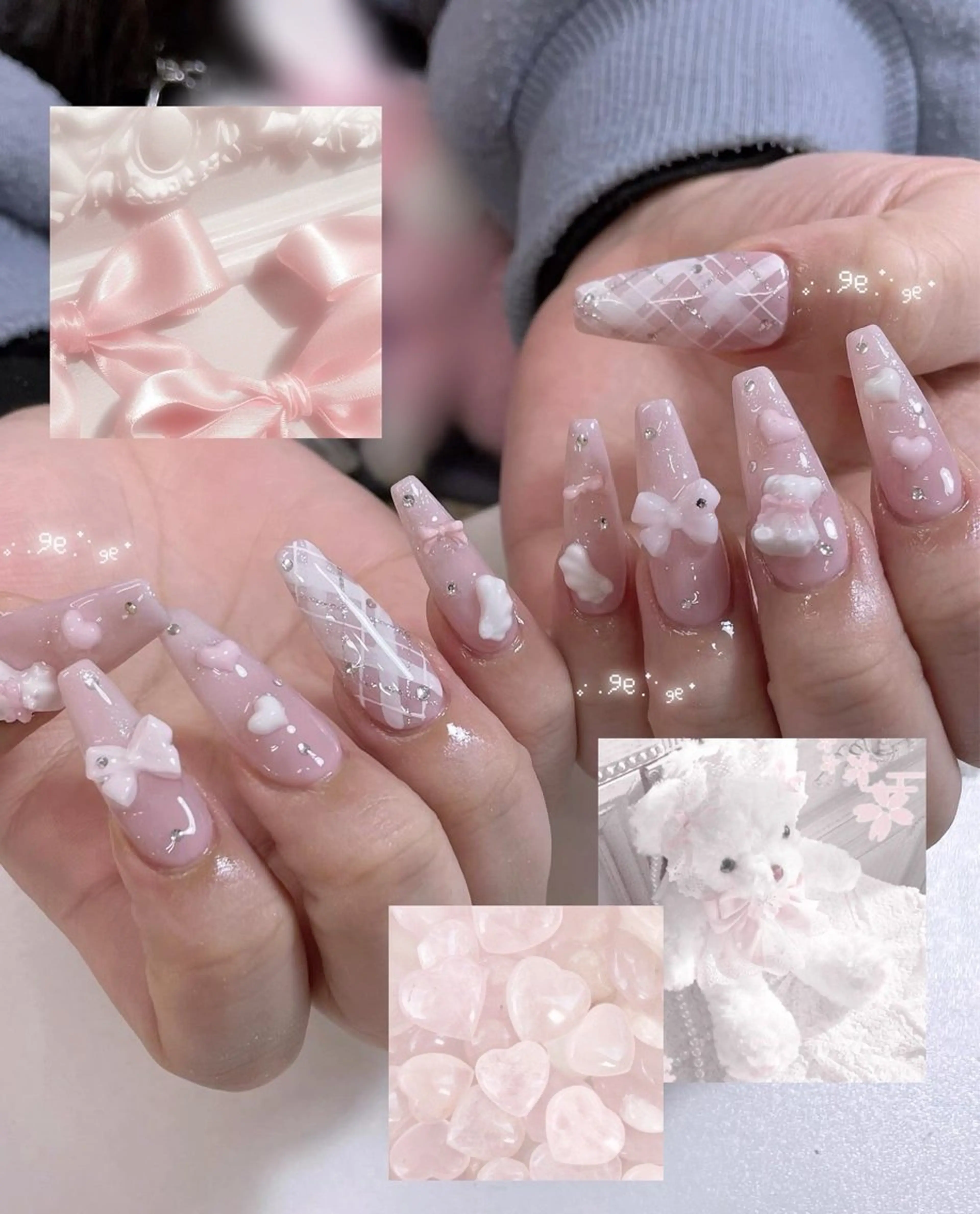 メンズ ネイル ハンドネイル MINAMI໒꒱ Y2K、韓国ガーリーのネイルデザイン