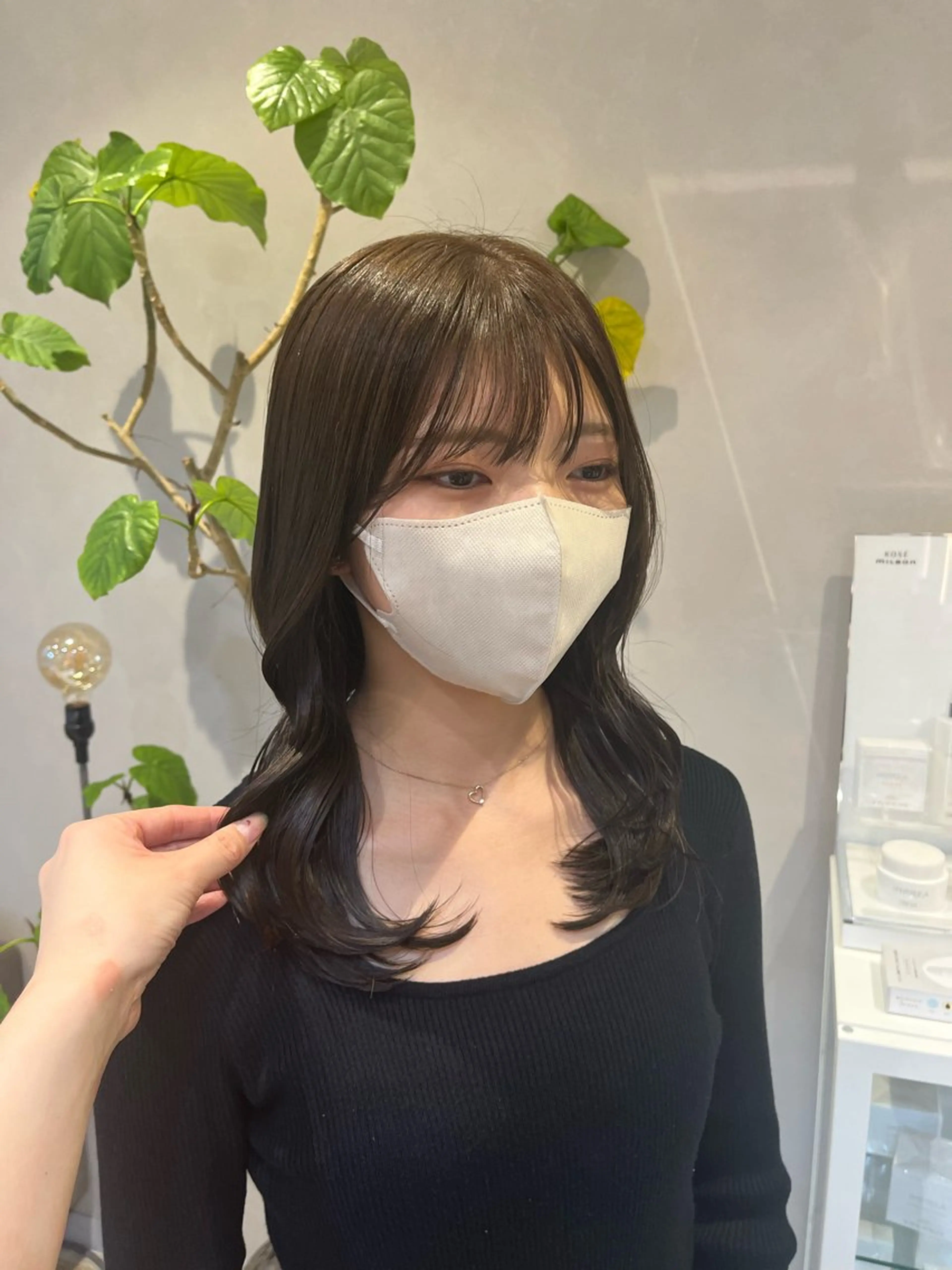 ミディアム カラー 透明感カラー グレージュ オリーブグレージュ オリーブグレー 寒色 ♡ レイヤー ┊︎miyuのヘアスタイル