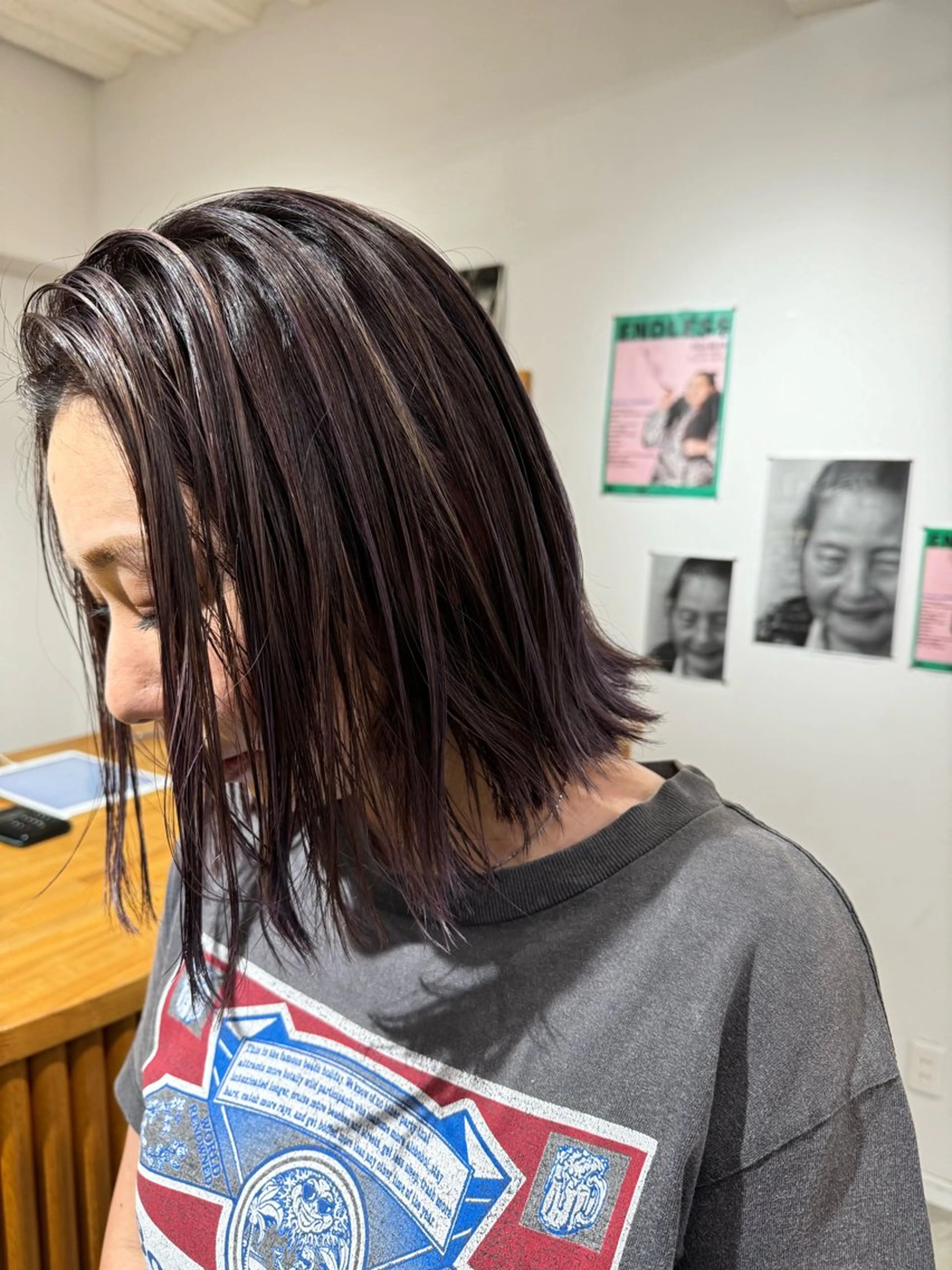 ミディアム カラー バレイヤージュ レイヤーカット KOU×北谷× BY MY SIDEのヘアスタイル