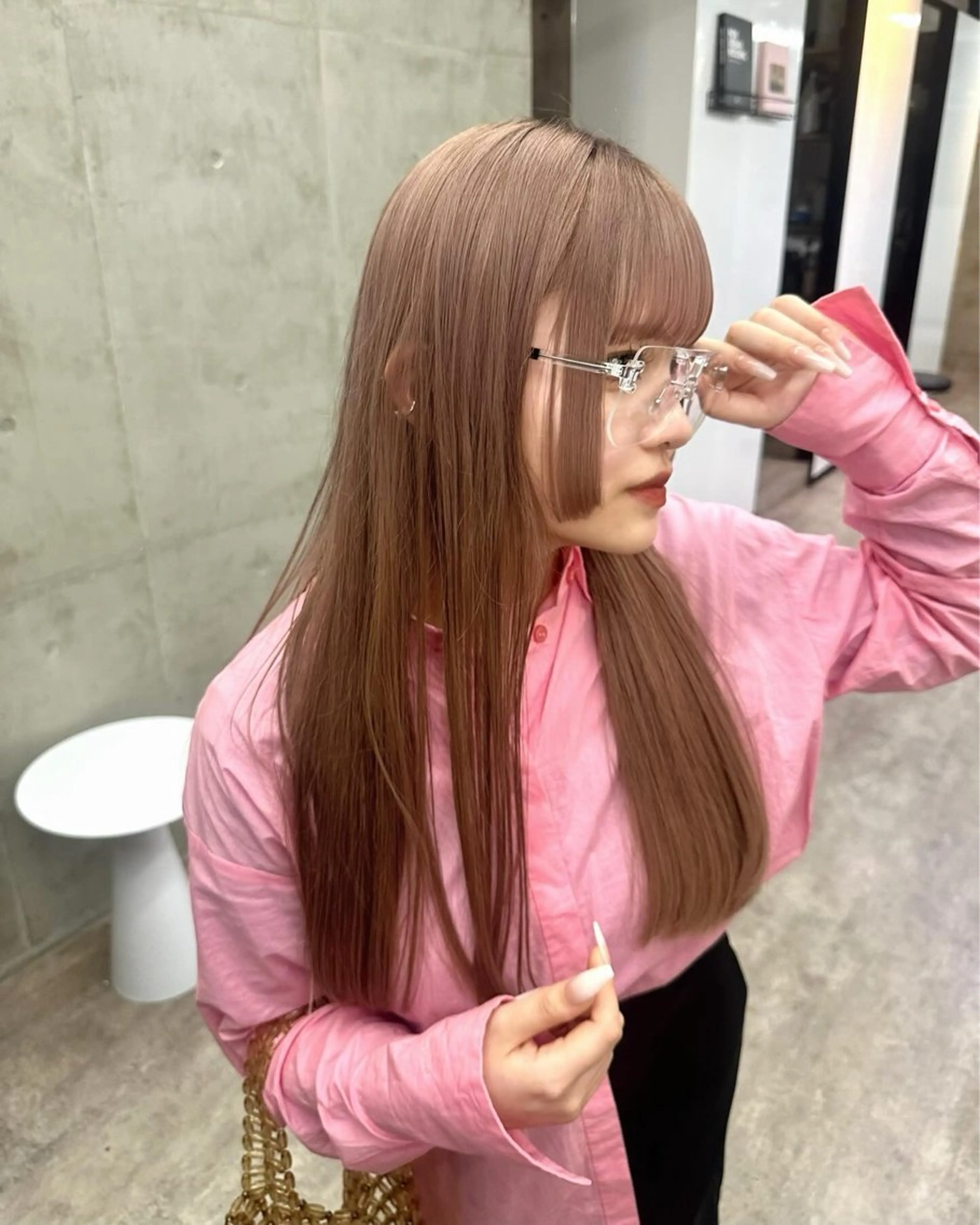 ロング カラー ベージュカラー ピンクカラー ピンクベージュ 姫カット ヘアカラー トリートメント レイヤーカット💫 ／HARUKA🎀のヘアスタイル