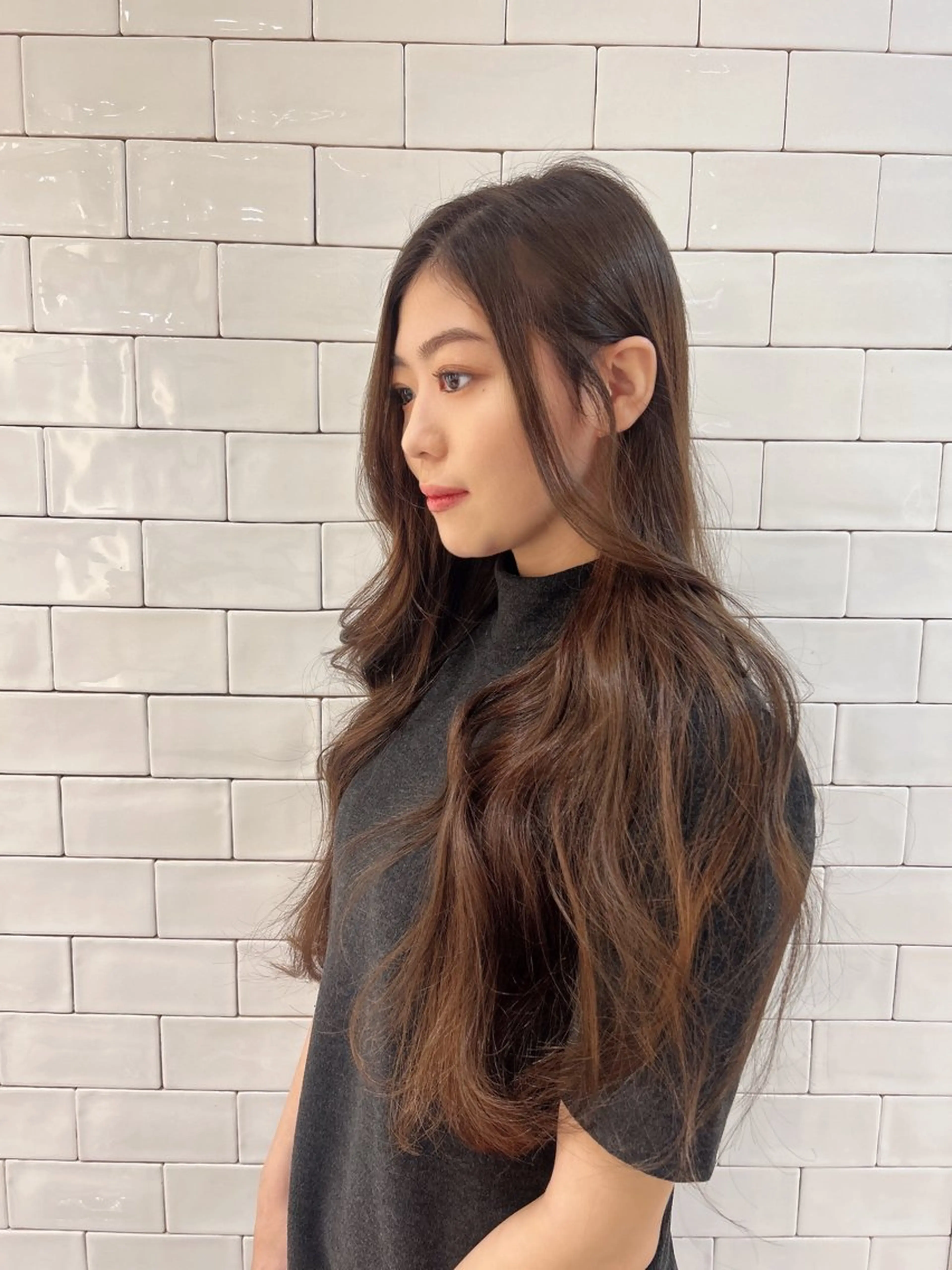 ロング カラー カット ヘアカラー トリートメント &chaLme   心斎橋所属・emi/髪質改善/ 韓国風/艶カラーのヘアスタイル