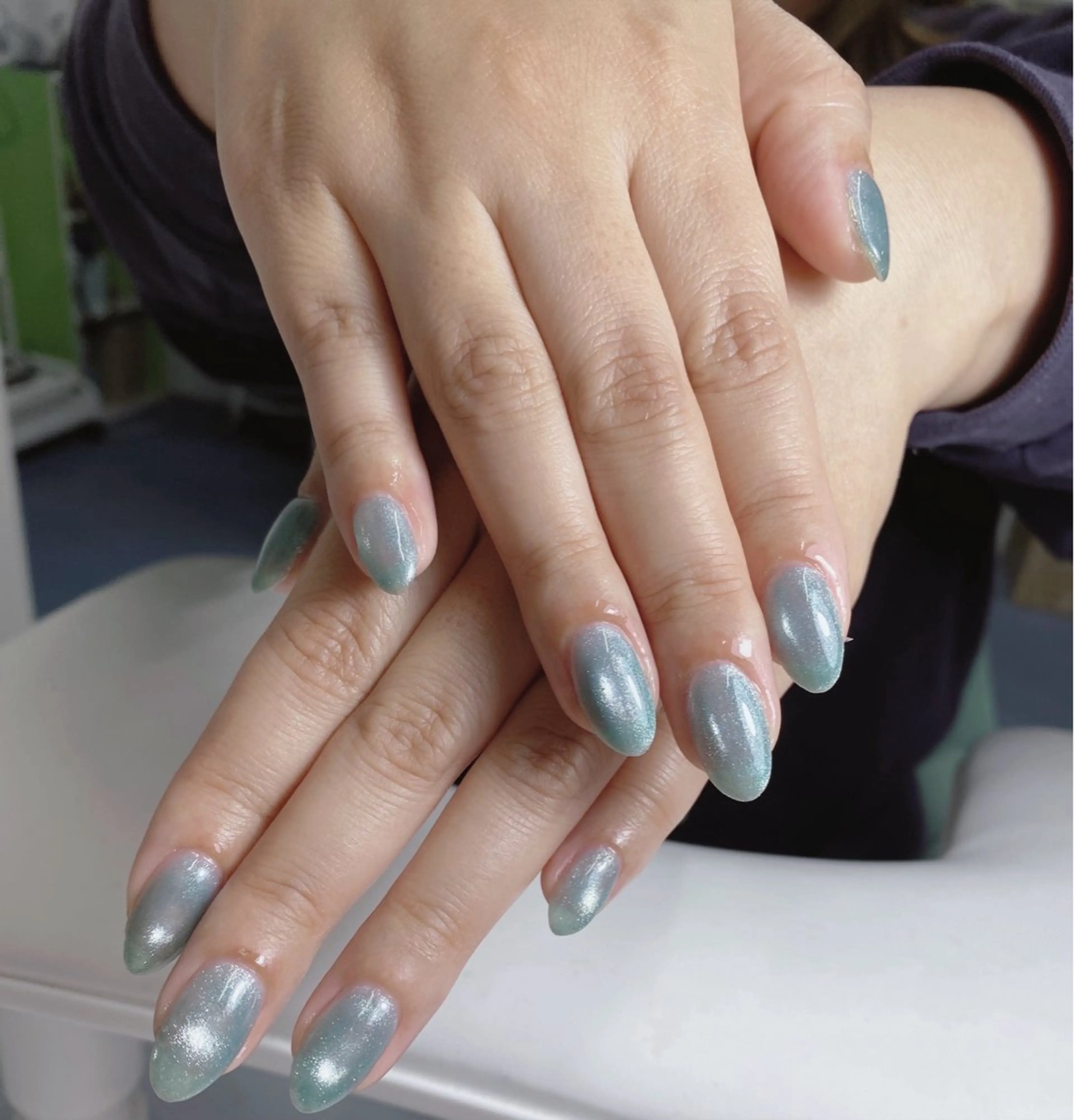 ネイル マグネットネイル マグネットワンカラー ワンカラーネイル シンプルネイル Miu 川越東口ネイルサロンのネイルデザイン