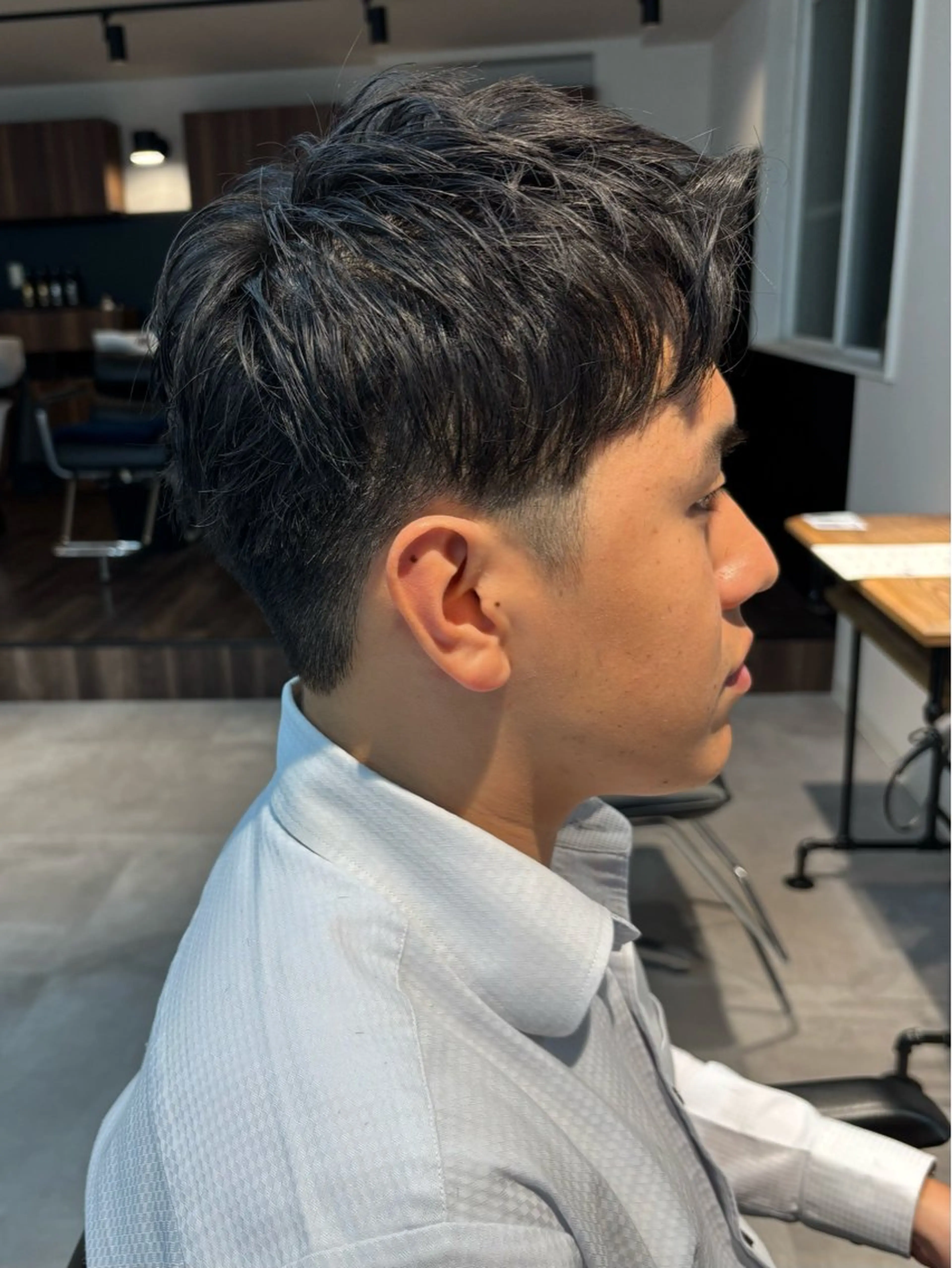 メンズ ビジネス メンズショート カット フェザーパーマ/短髪 /メンズカット/保立のヘアスタイル