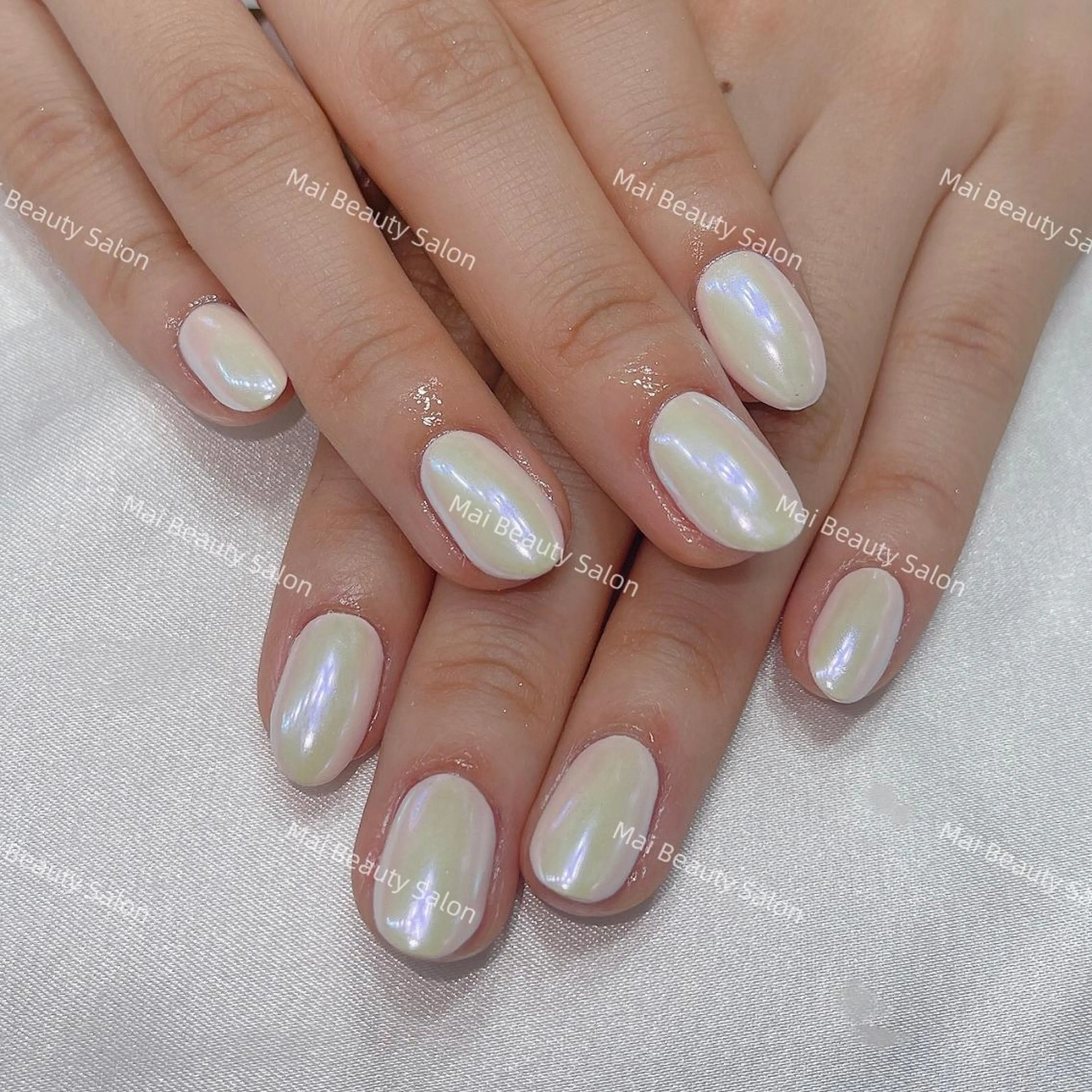 ネイル オーロラネイル 長さ出し フラッシュネイル フレンチネイル ジェルネイル MaiBeauty To  Toのネイルデザイン