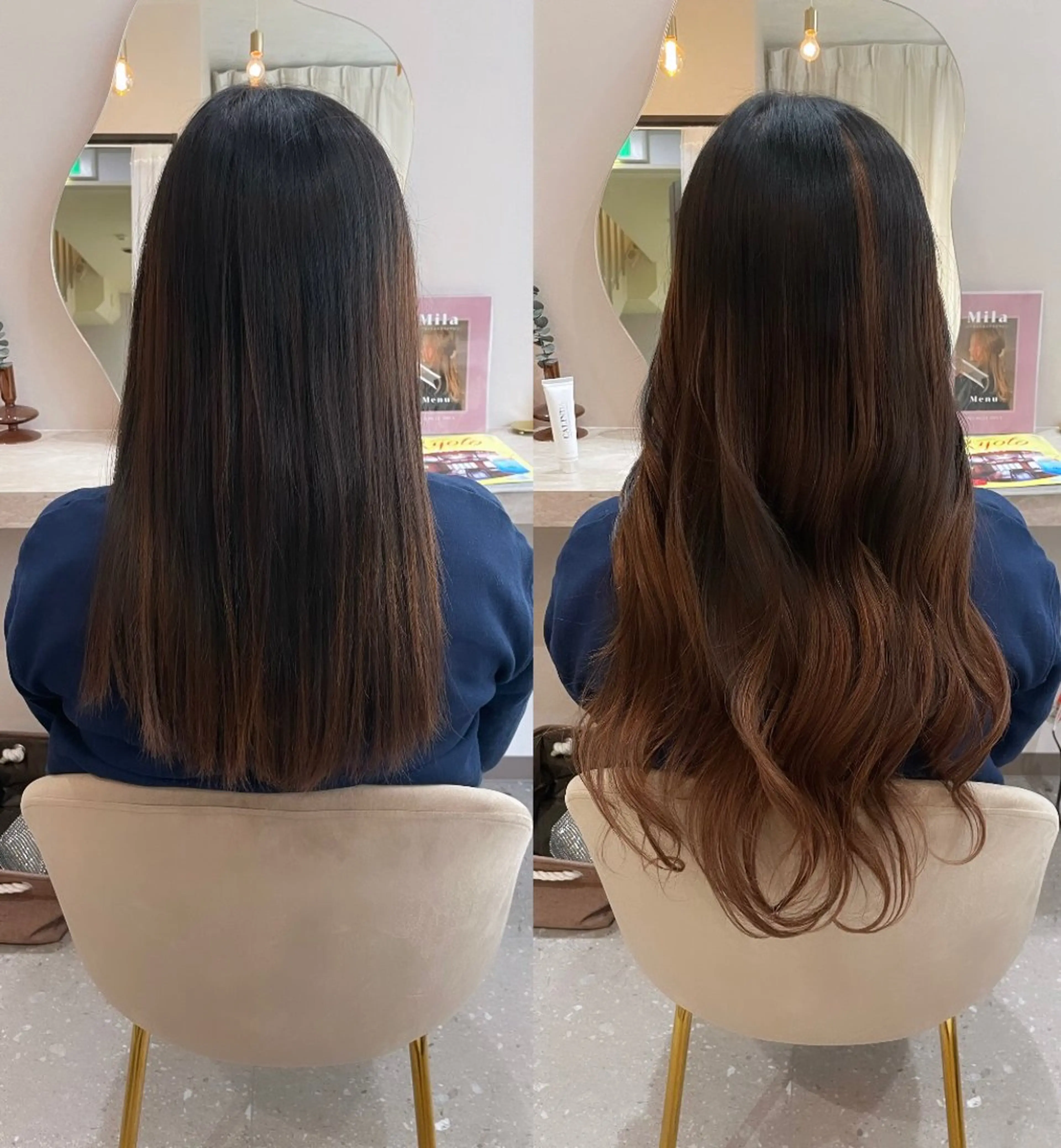 ロング ハイライト レイヤーカット エクステ＆ヘアセット Milaのヘアスタイル