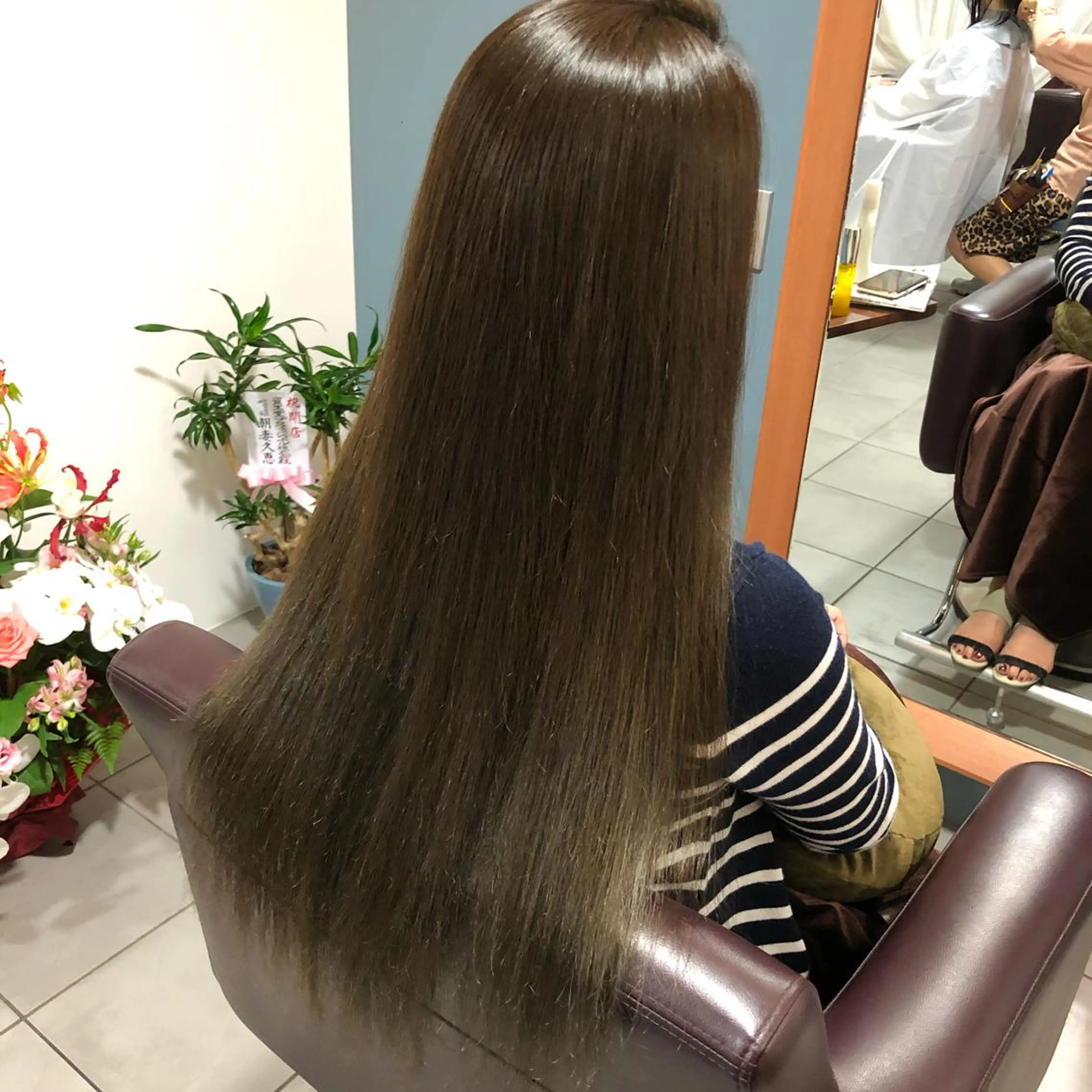 ロング 縮毛矯正 トリートメント 西川 仁のヘアスタイル