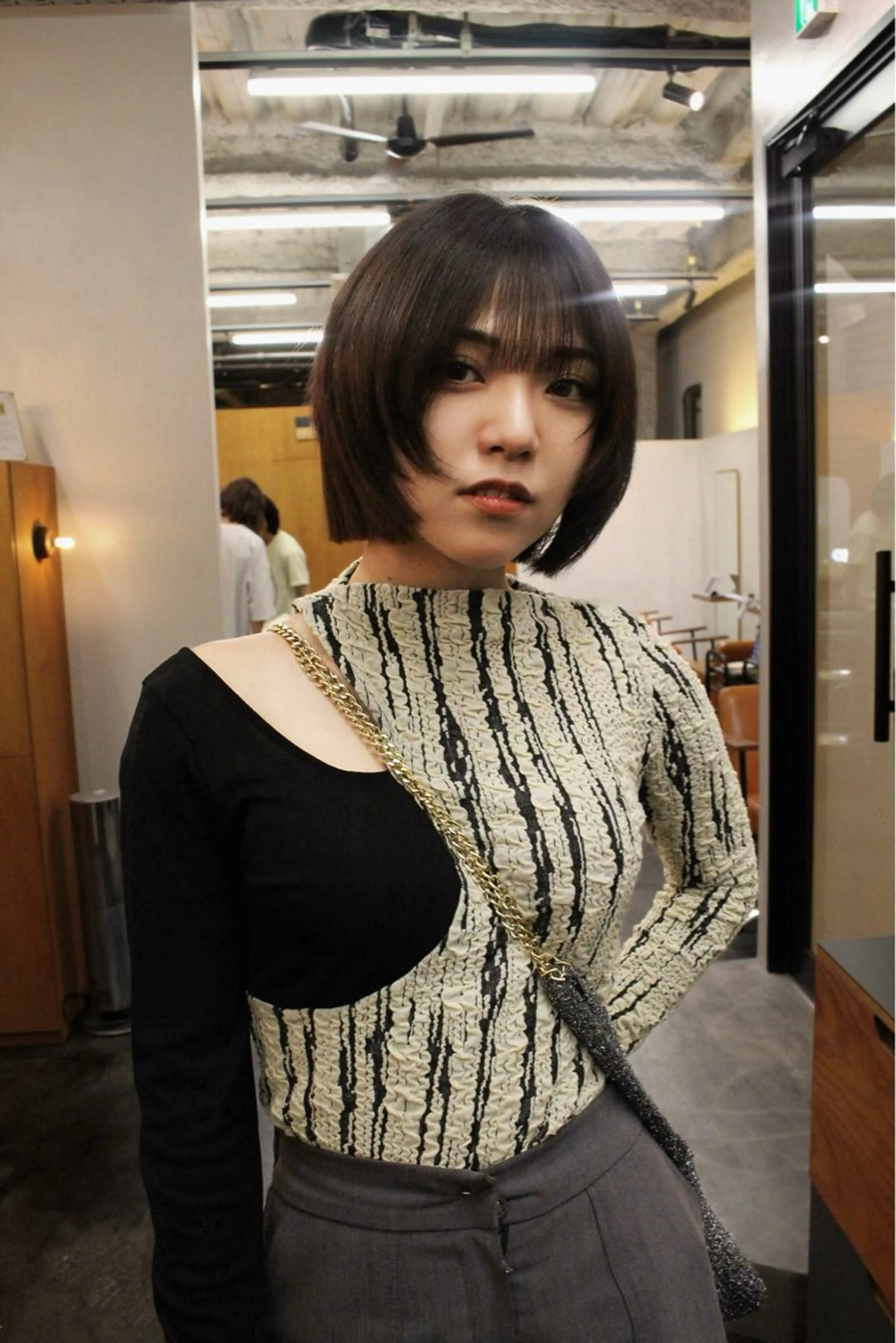 ショート ボブ 顔まわりレイヤー 顔周りカット レイヤーカット 藤川迅 当日予約可！ 名古屋パーマのヘアスタイル