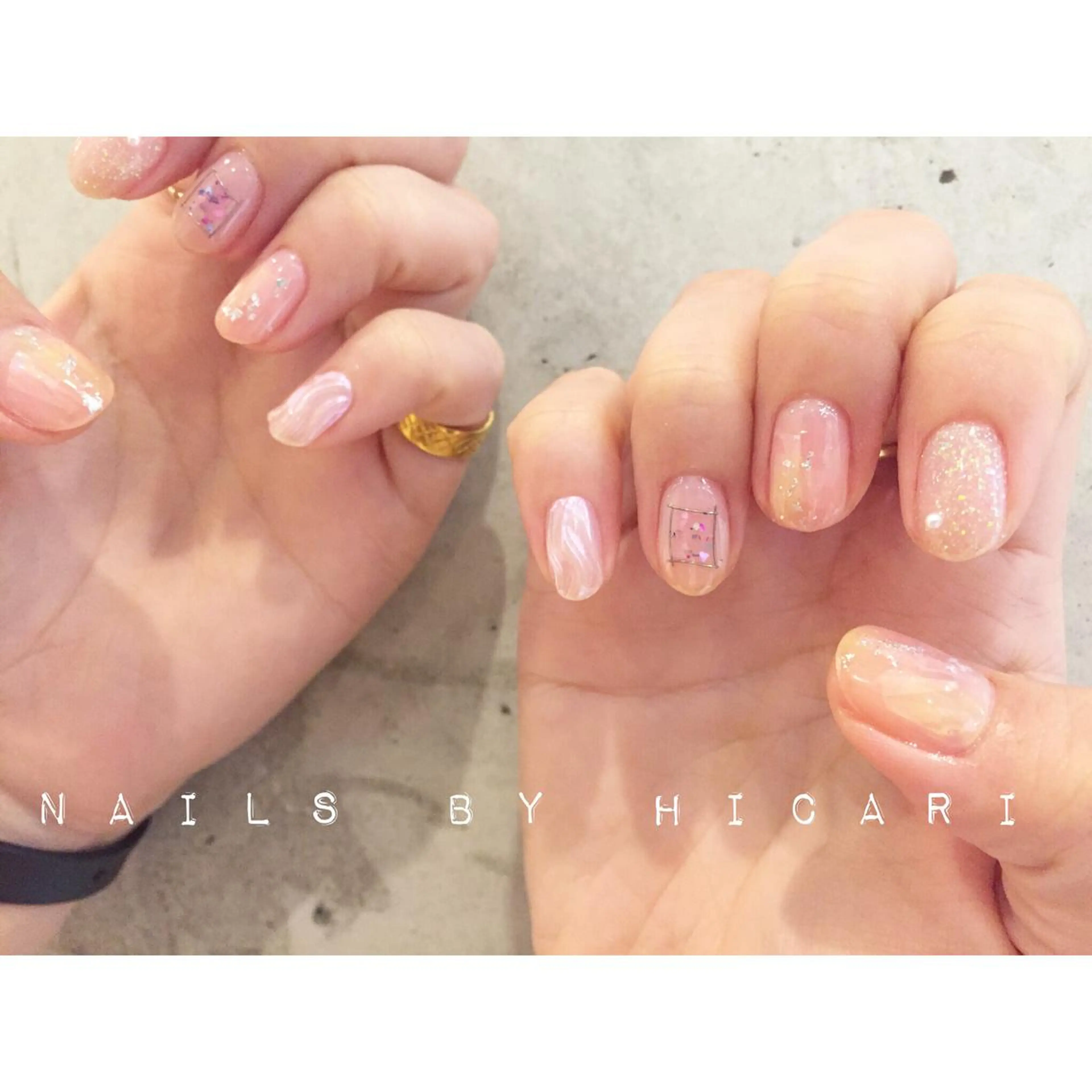 ショート カラー ネイル マツエク・マツパ ジェルネイル ニュアンスネイル パラジェル illum hicariのネイルデザイン