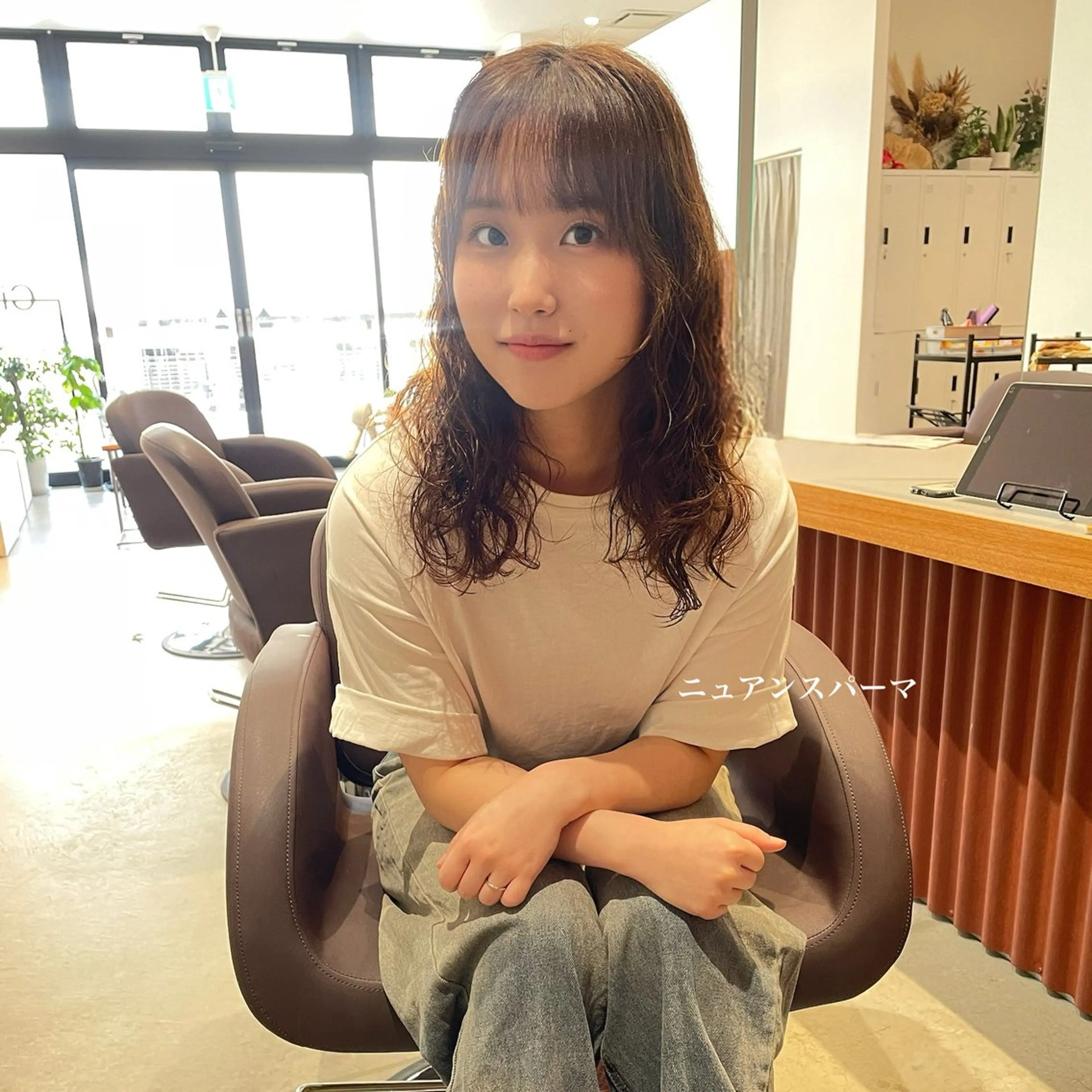 セミロング カラー パーマ セミロングパーマ ニュアンスパーマ カット パーマ トリートメント 北九州美容室 🕊️わかな✂︎のヘアスタイル