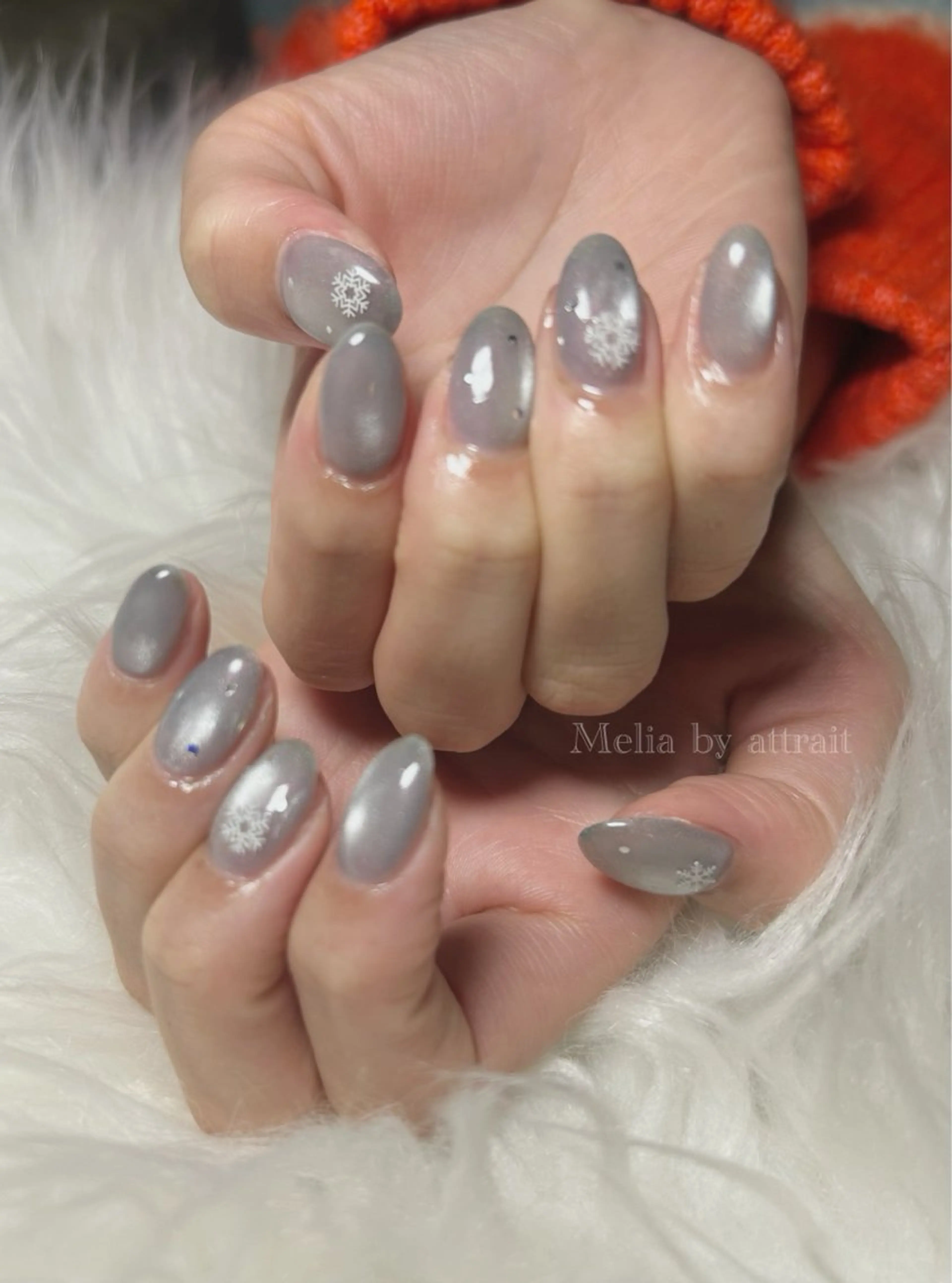 ネイル 冬ネイル Melia by attrait所属・Melia by attrait🌿杏のネイルデザイン