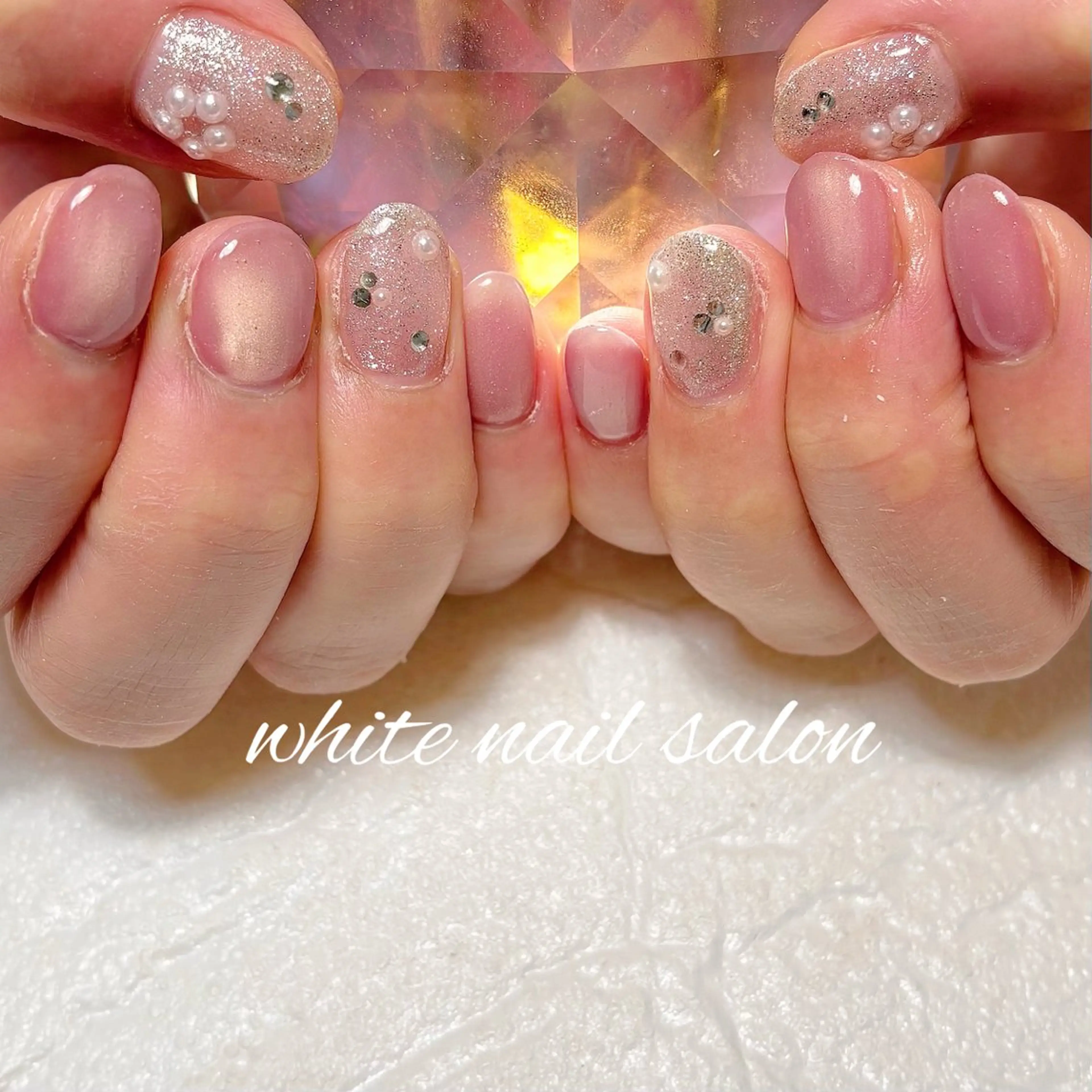 ネイル フットネイル ラメ(グリッター) ハンドネイル white nail salonのネイルデザイン