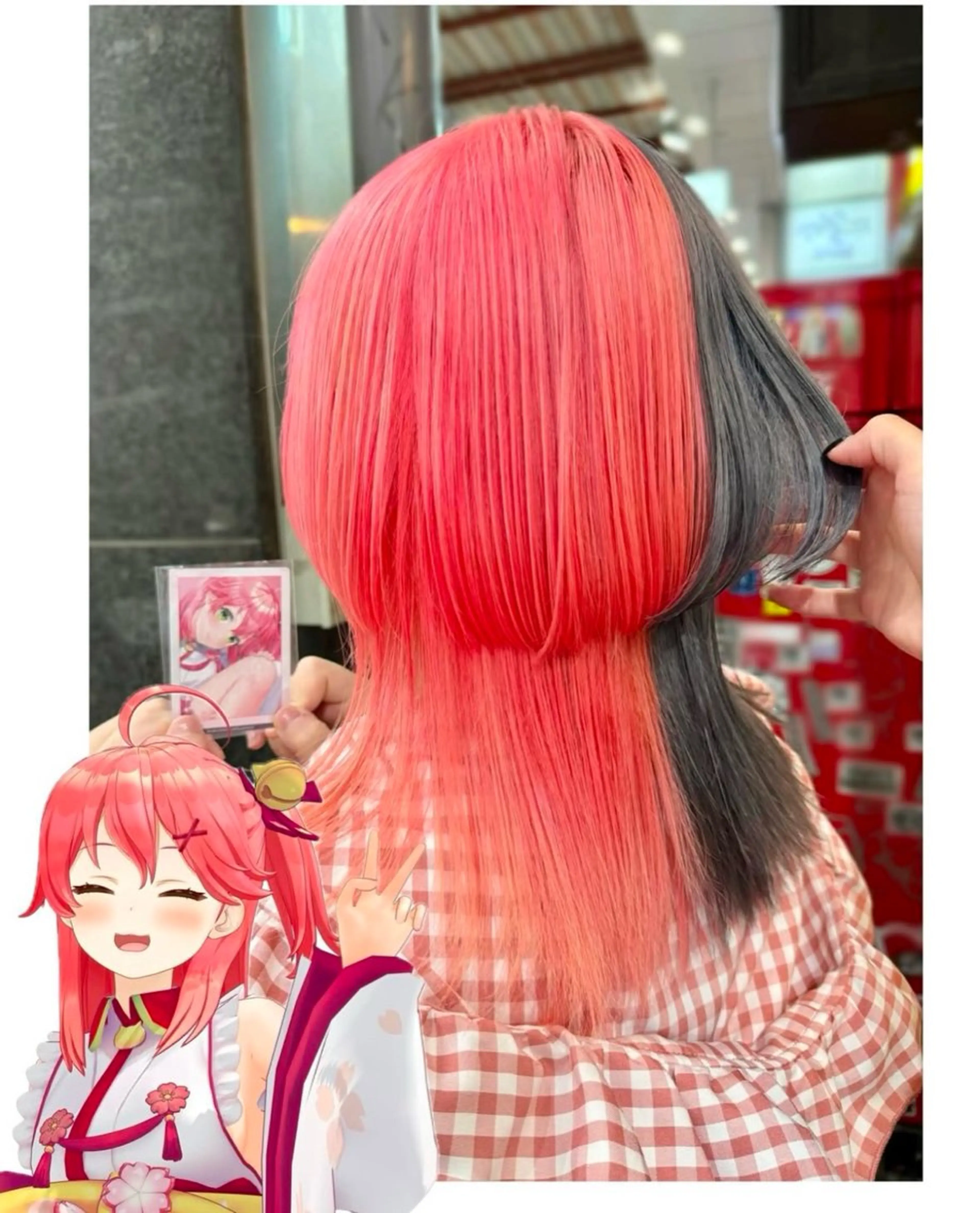 ミディアム カラー アッシュ アッシュグレー ピンクカラー ヘアカラー GARU-ガル-所属・TSUNO🦖 派手髪/オタク美容師のヘアスタイル