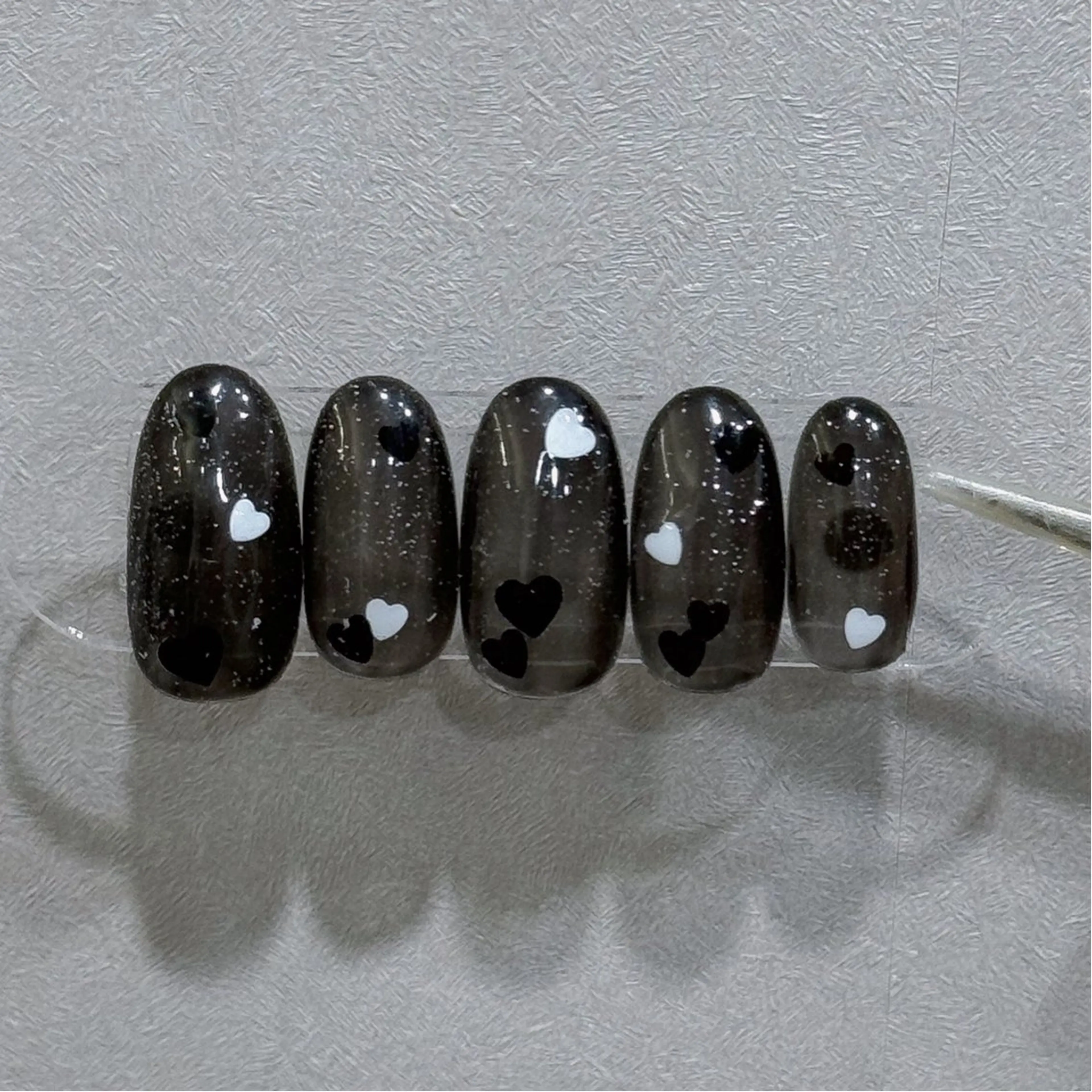 ネイル ハート ハンドネイル 韓国ネイル/ワンホン ネイル🎀表参道3分のネイルデザイン