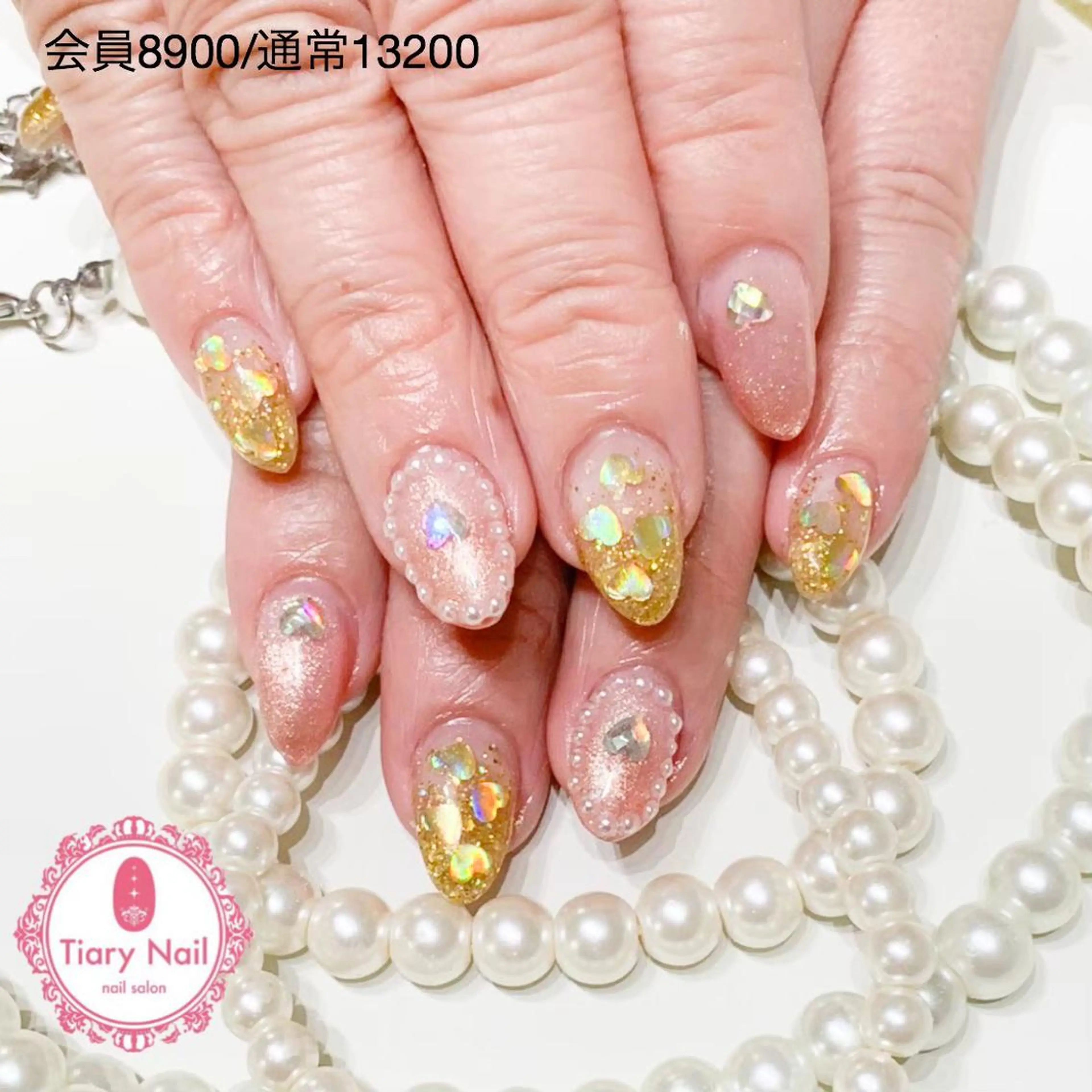 ネイル 桜ネイル 長さ出し スカルプネイル 春ネイル 💗🪽Tiary Nail🪽💗のネイルデザイン