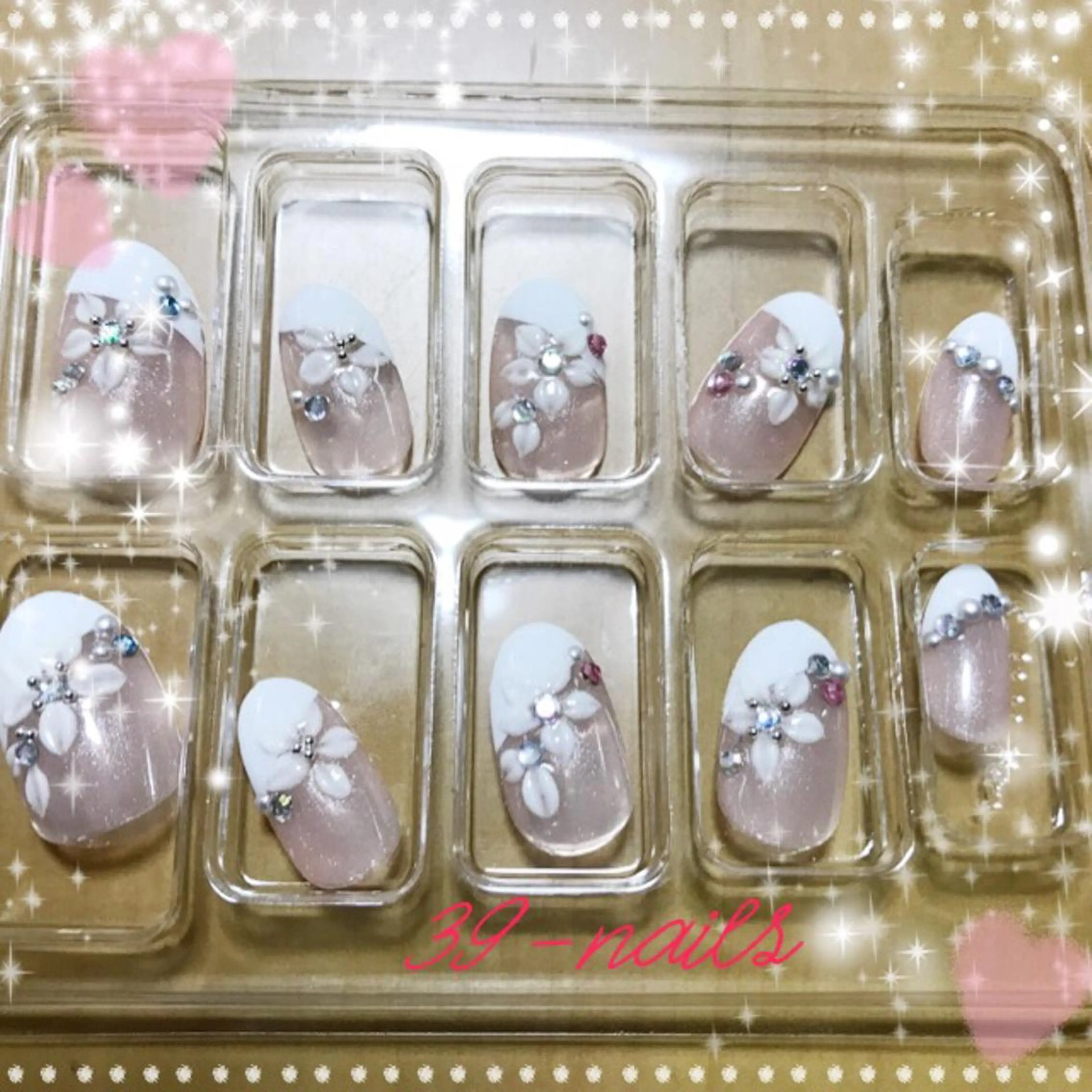 ネイル ネイルチップ ブライダルネイル 39-nails EharaMikuのネイルデザイン