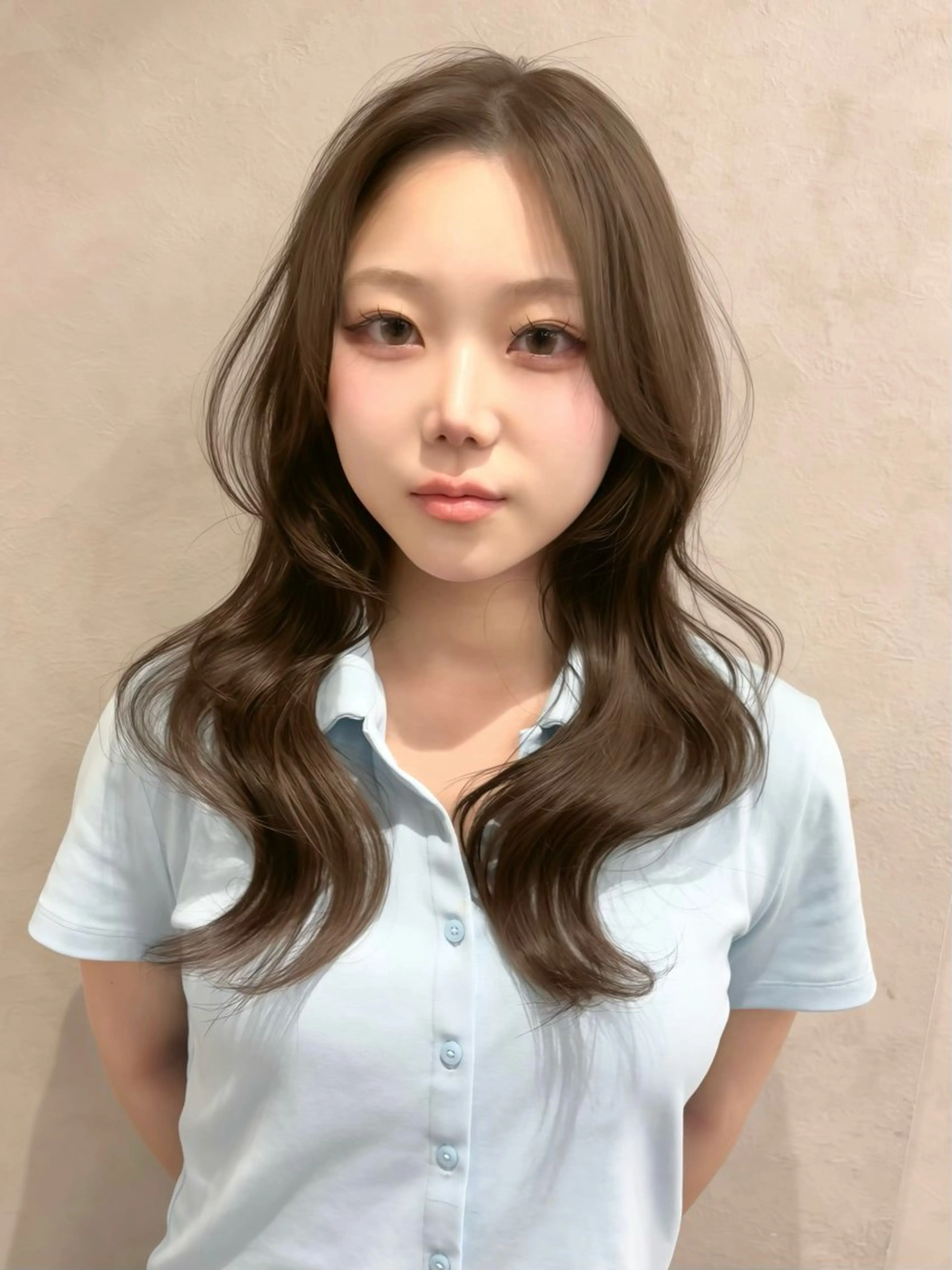 セミロング カラー ヘアアレンジ カット ヘアカラー fumika🎀 韓国ヘアのヘアスタイル