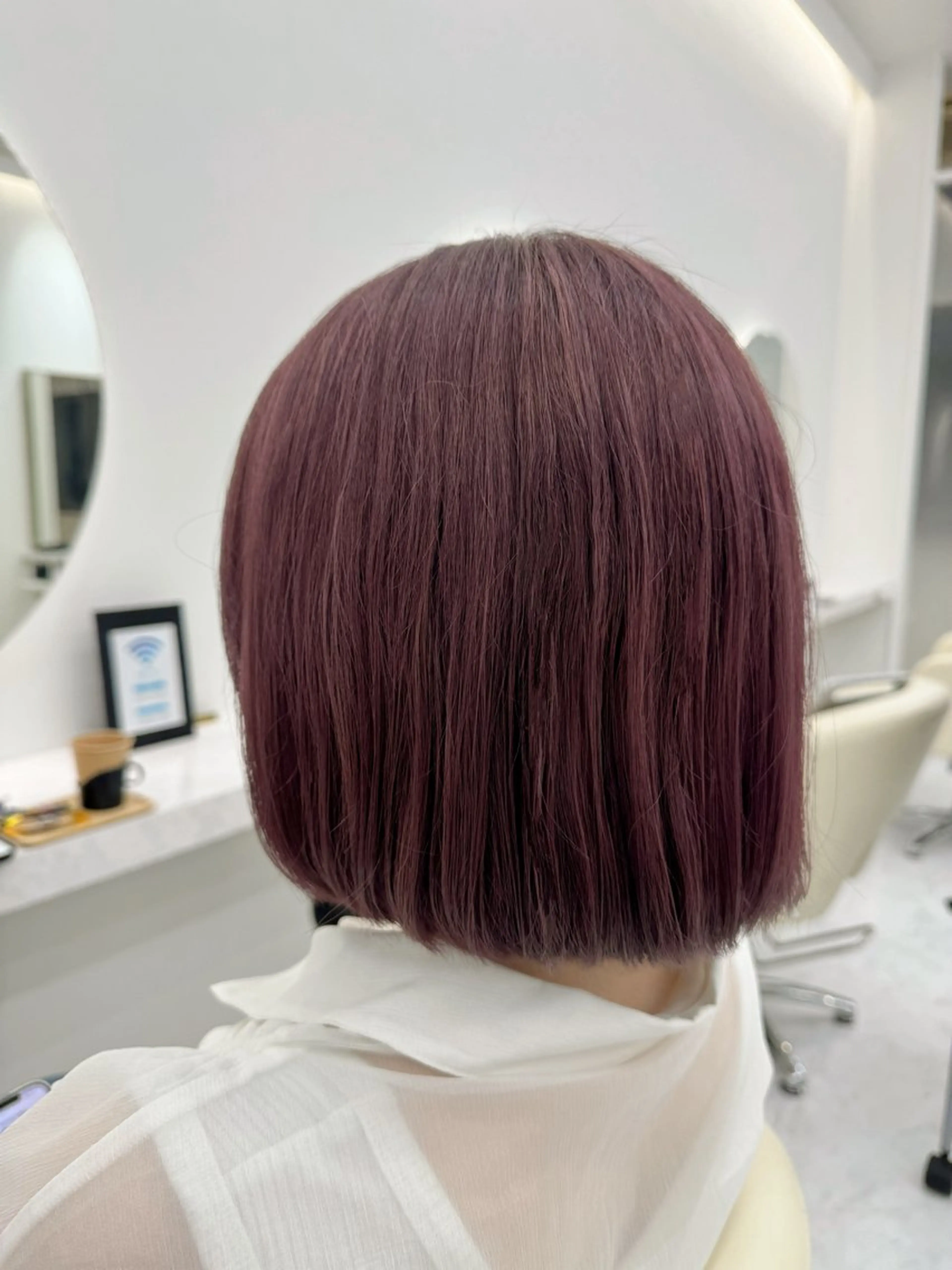 カラー ブリーチ ラベンダーカラー ラベンダーピンク ピンクカラー ボブ カット ヘアカラー トリートメント BLUE HAIR盛岡店所属・三浦 菜桜のヘアスタイル