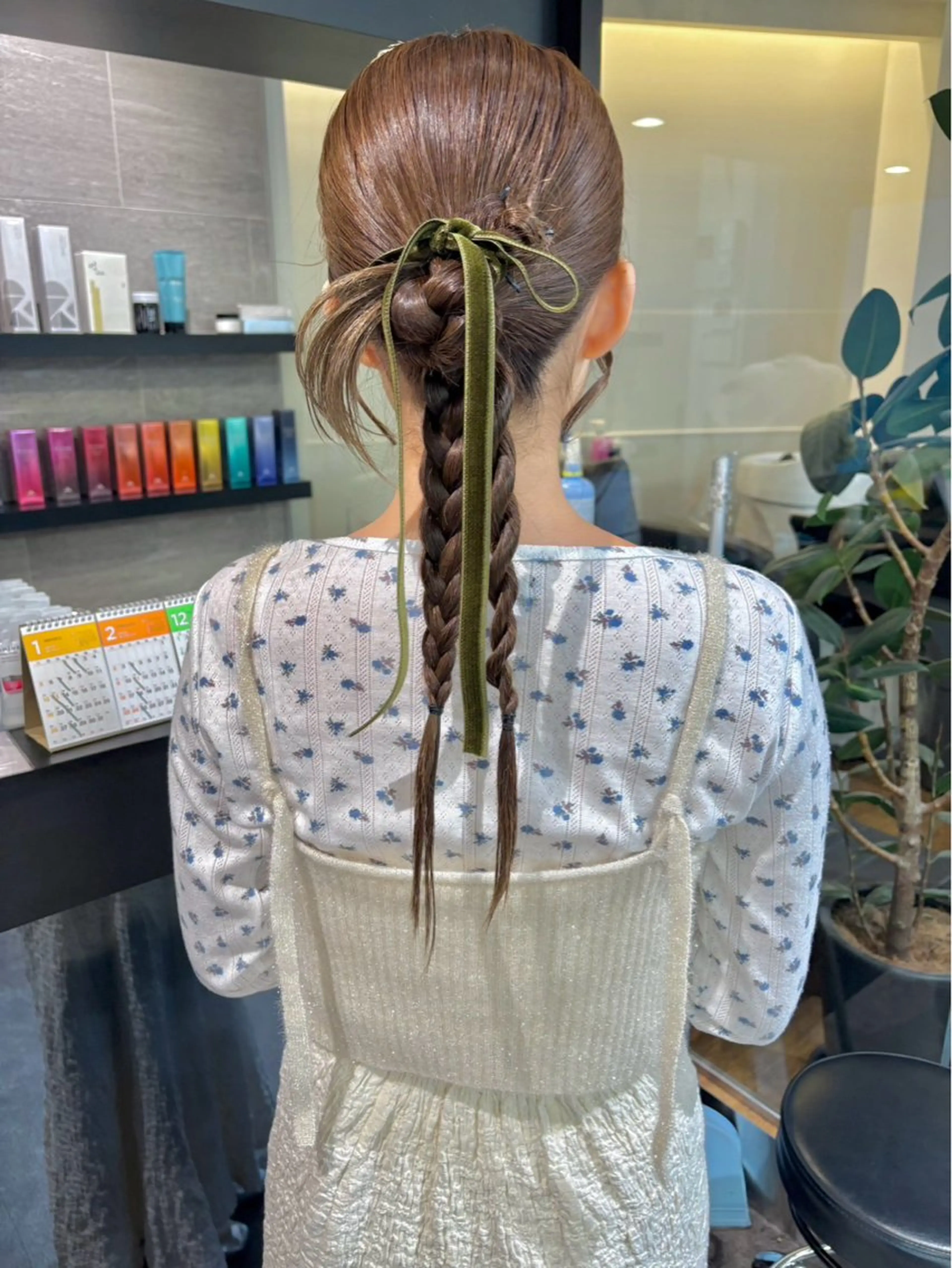 セミロング ヘアセット ブリーチなし ダブルカラー/ゆなのヘアスタイル