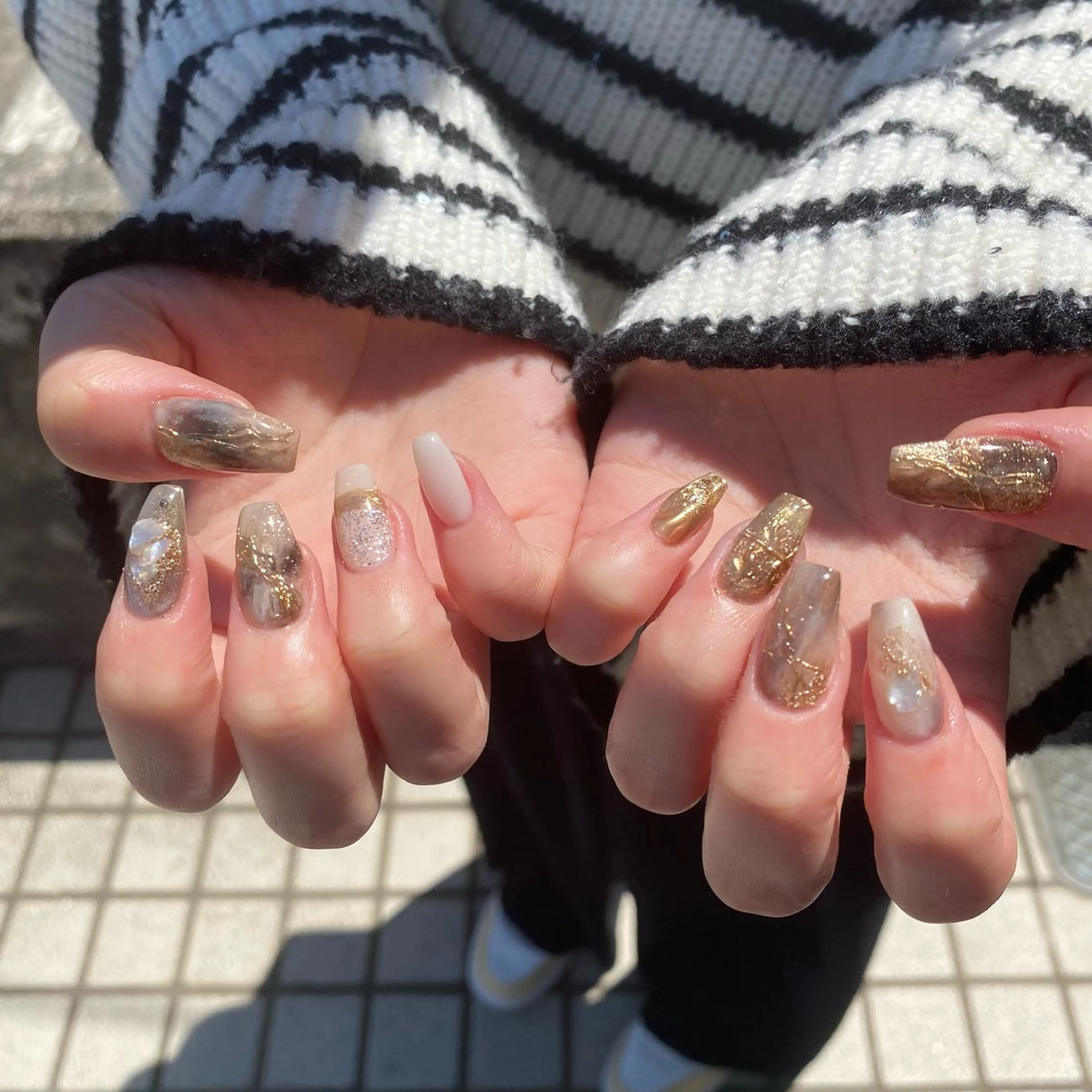 ネイル アートネイル 持ち込み ニュアンスネイル ハンドネイル Total salon Bell所属・いのうえ もえせのネイルデザイン