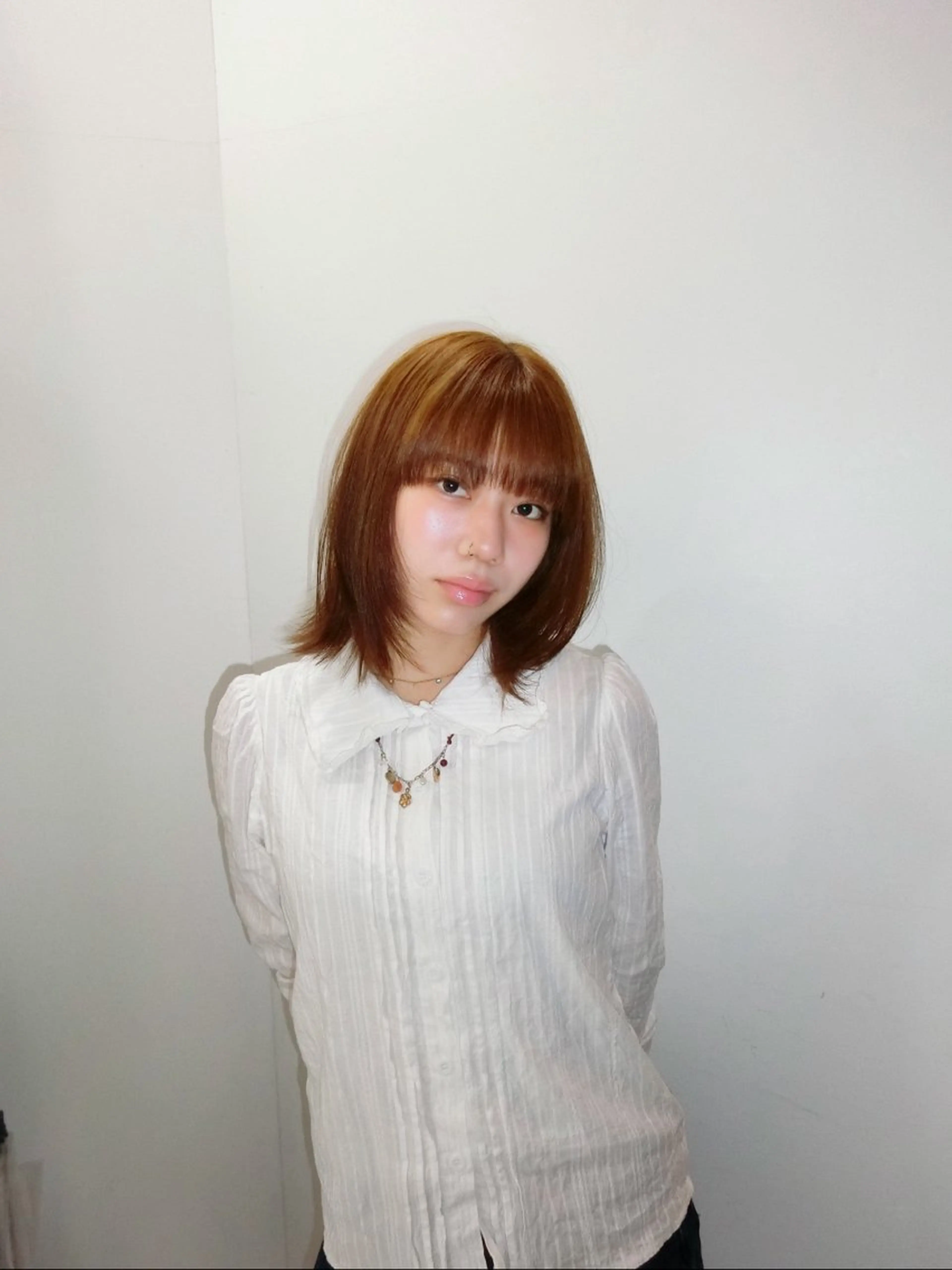 ミディアム カラー ヘアカラー トリートメント ヘアセット 高明度ハイトーン× ショート/莉音🧤のヘアスタイル