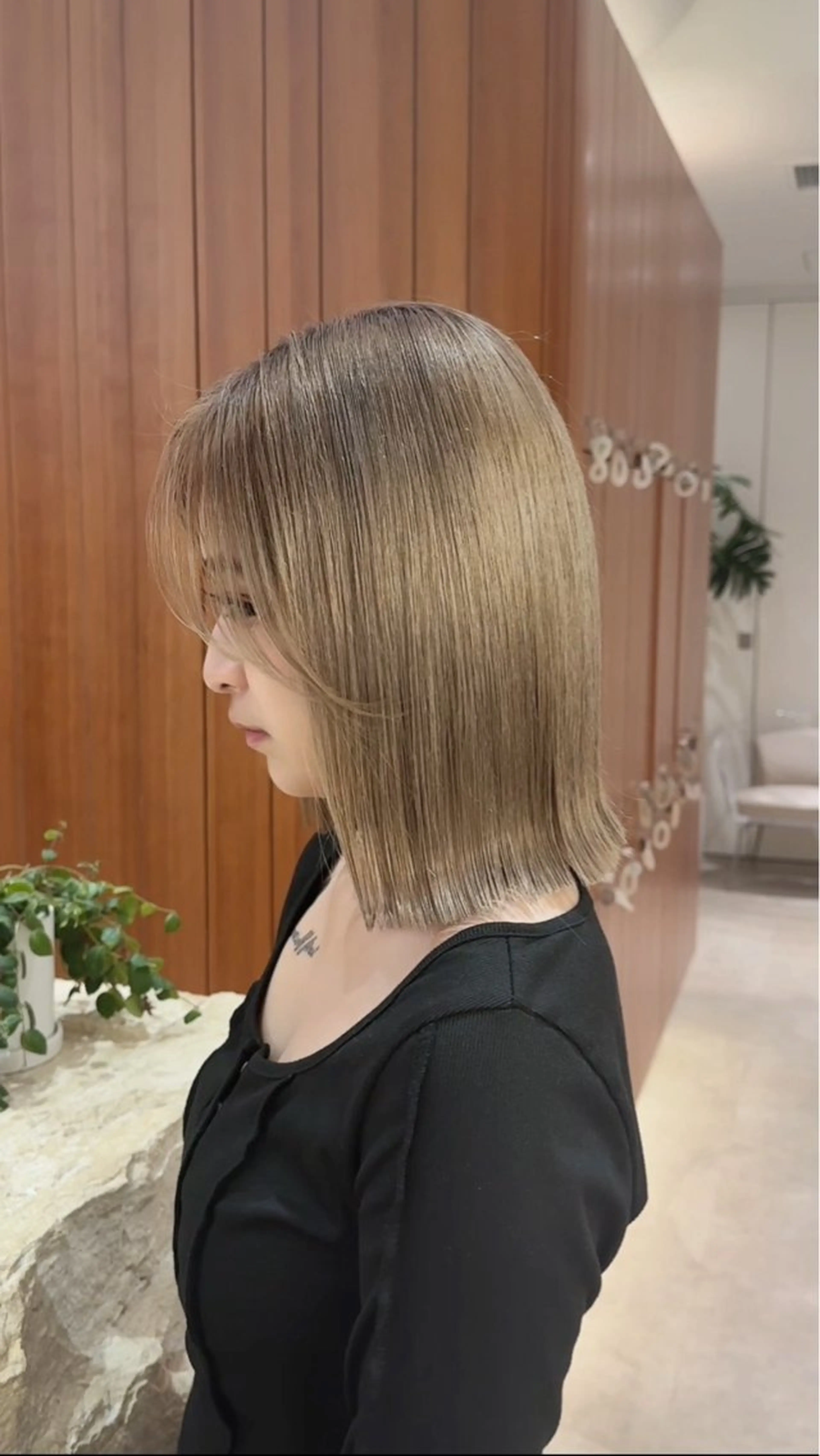 ミディアム カラー 切りっぱなしボブ ショートボブ ボブレイヤー 透明感カラー ボブ カット ヘアカラー トリートメント 田中航平/渋谷ボブ/ レイヤーボブのヘアスタイル