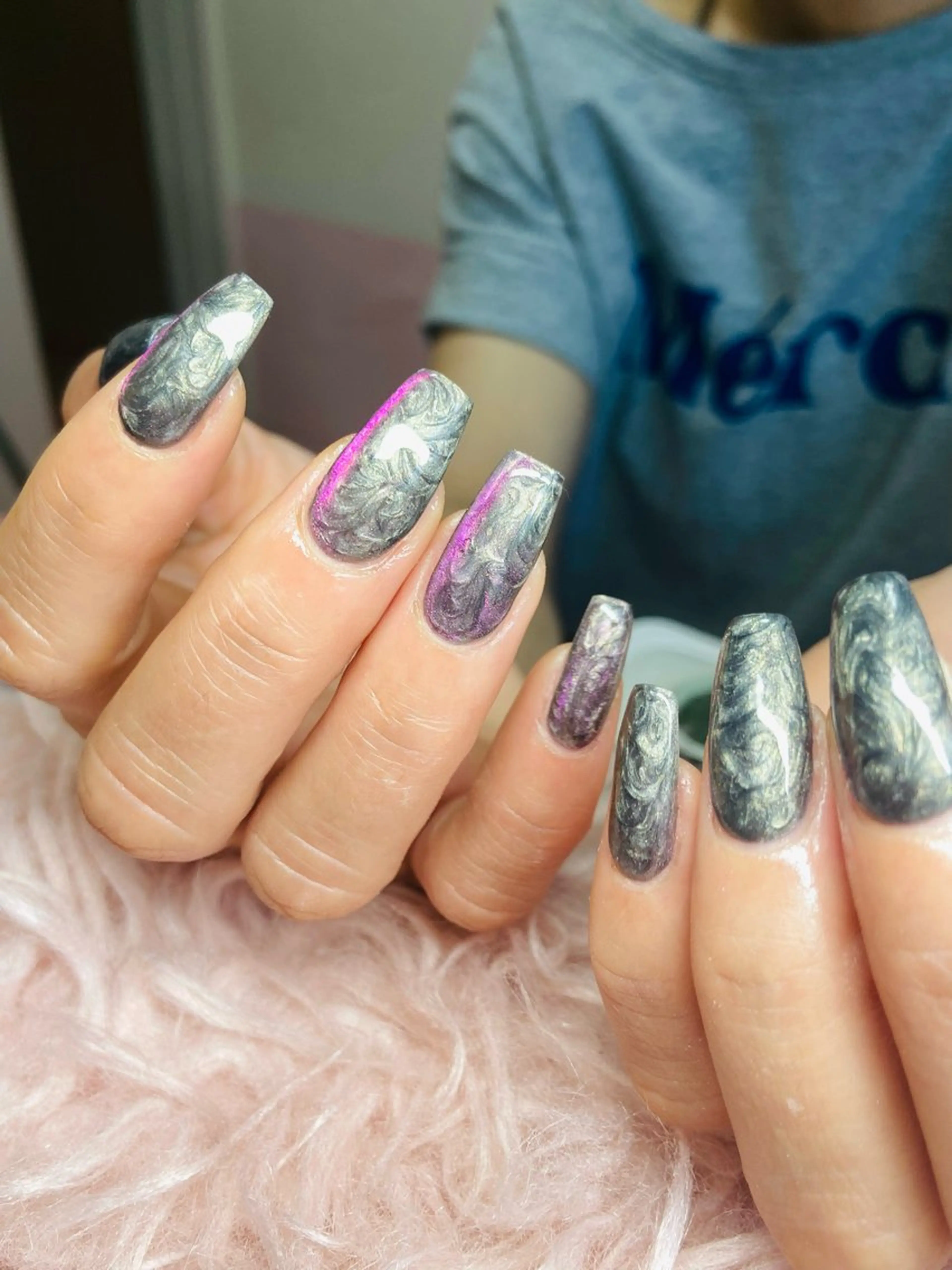 ネイル 長さ出し マグネットネイル ハンドネイル HandSnail自宅サロン所属・HandSnail 座間自宅ネイルサロンのネイルデザイン