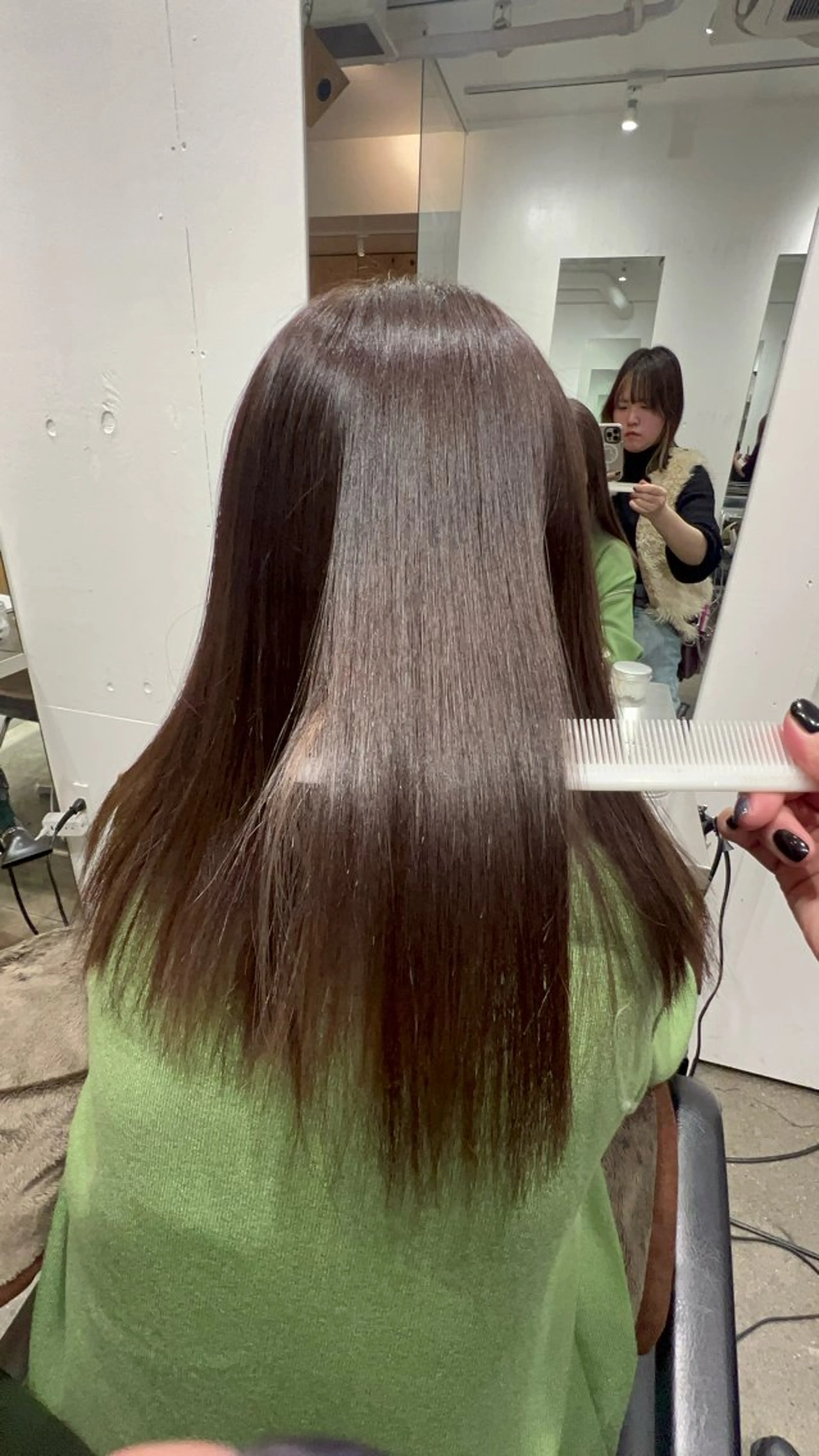 セミロング パーマ 髪質改善 縮毛矯正 トリートメント ストレートパーマ ✨髪質改善矯正× ブリーチ✨YU-KIのヘアスタイル