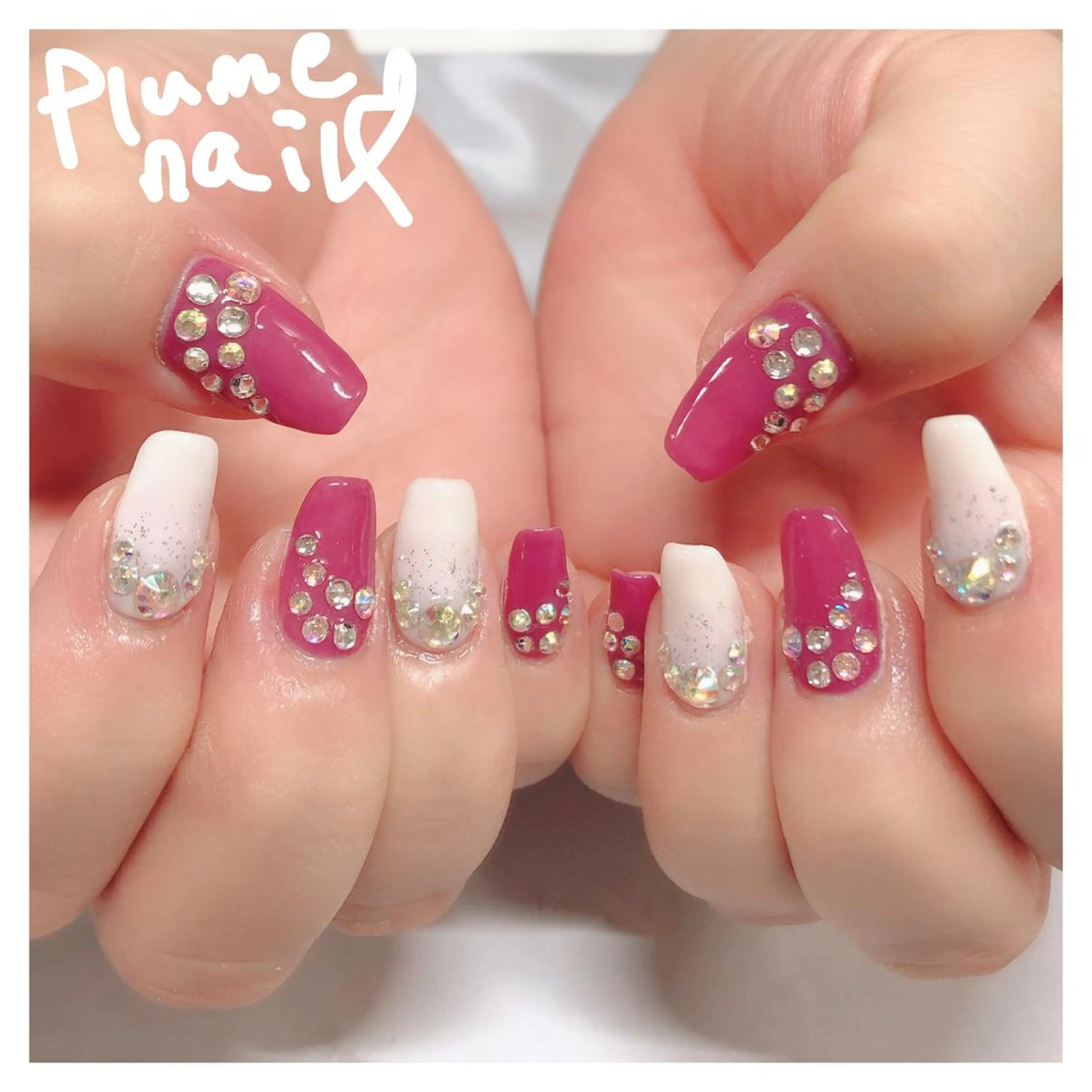 ネイル アートネイル キラキラネイル 韓国ネイル ワンカラーネイル スクエアネイル plume nail ☆韓国ネイルのネイルデザイン