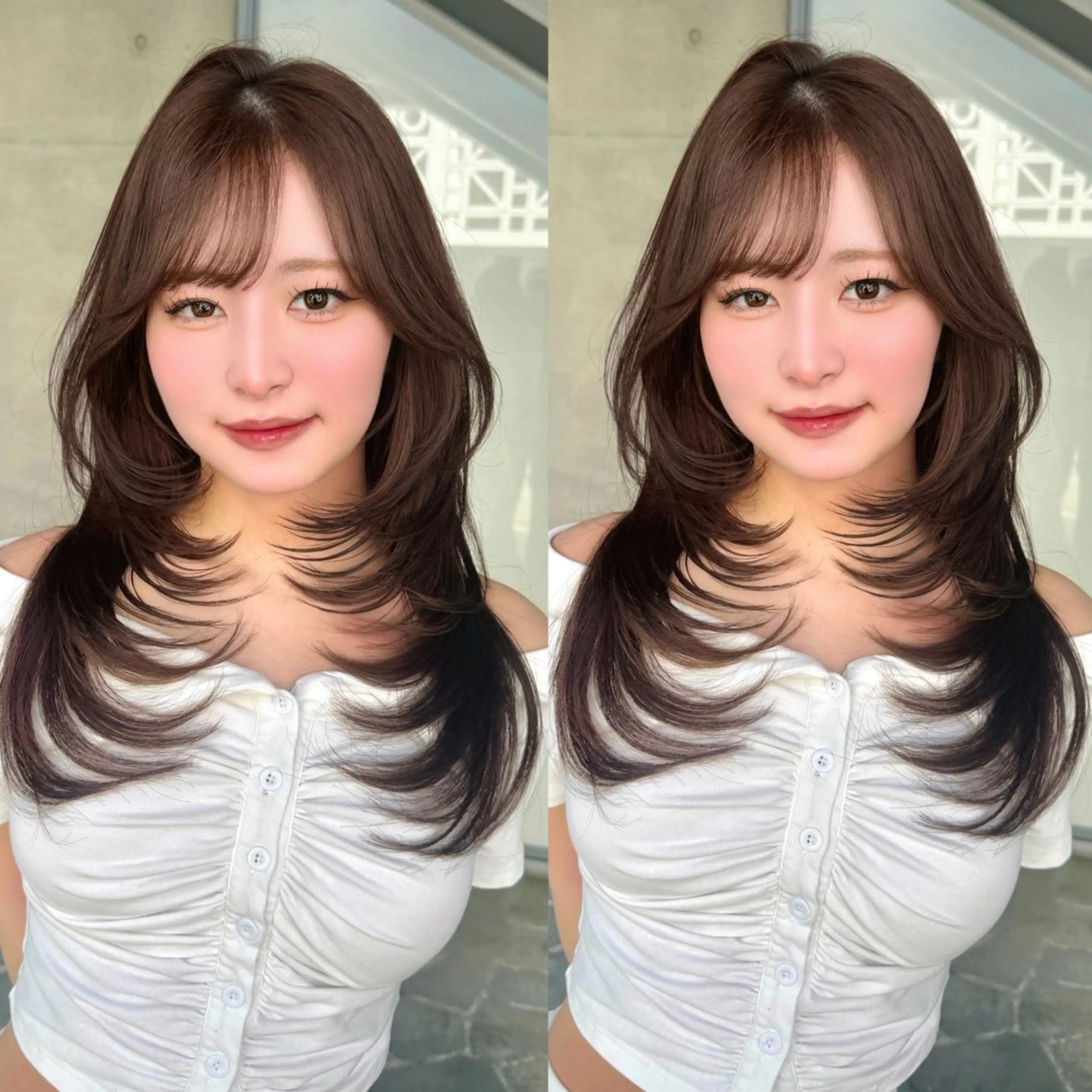 ロング カット ヘアカラー トリートメント ♡韓国/レイヤー カット/Ayana♡のヘアスタイル