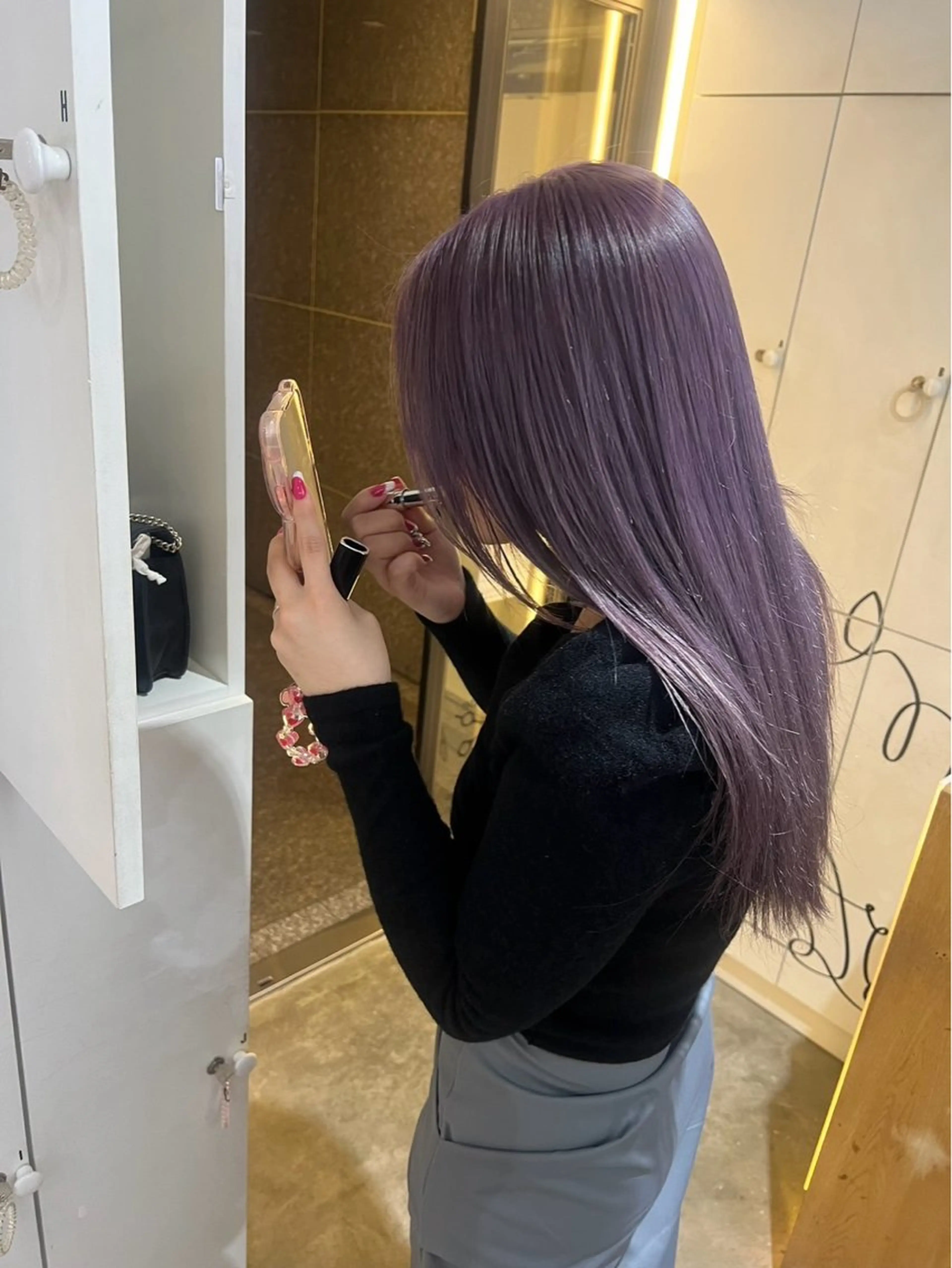 セミロング カラー riho🎀 / 梅田美容室のヘアスタイル