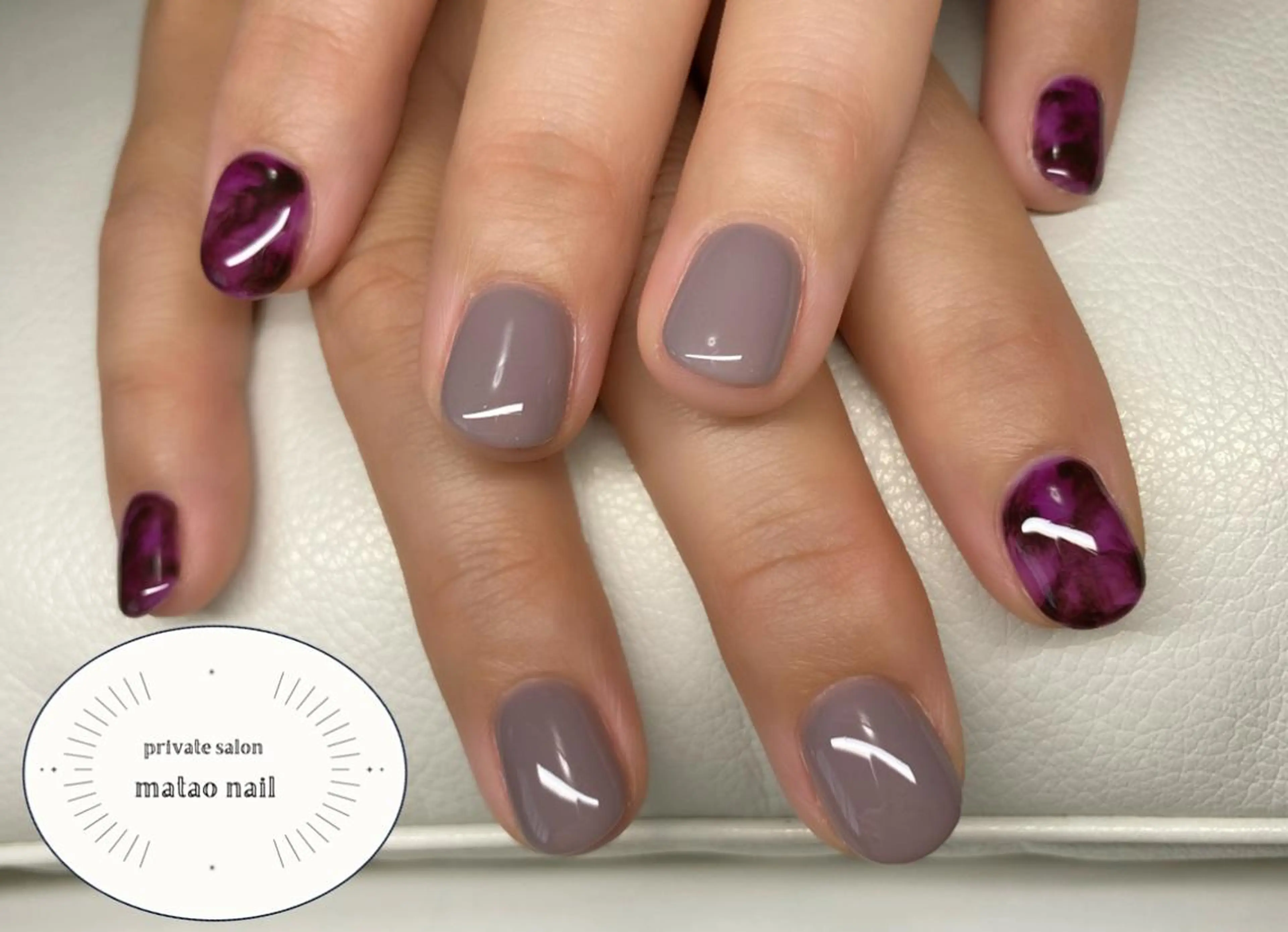 ネイル べっ甲ネイル パープル matao nailのネイルデザイン