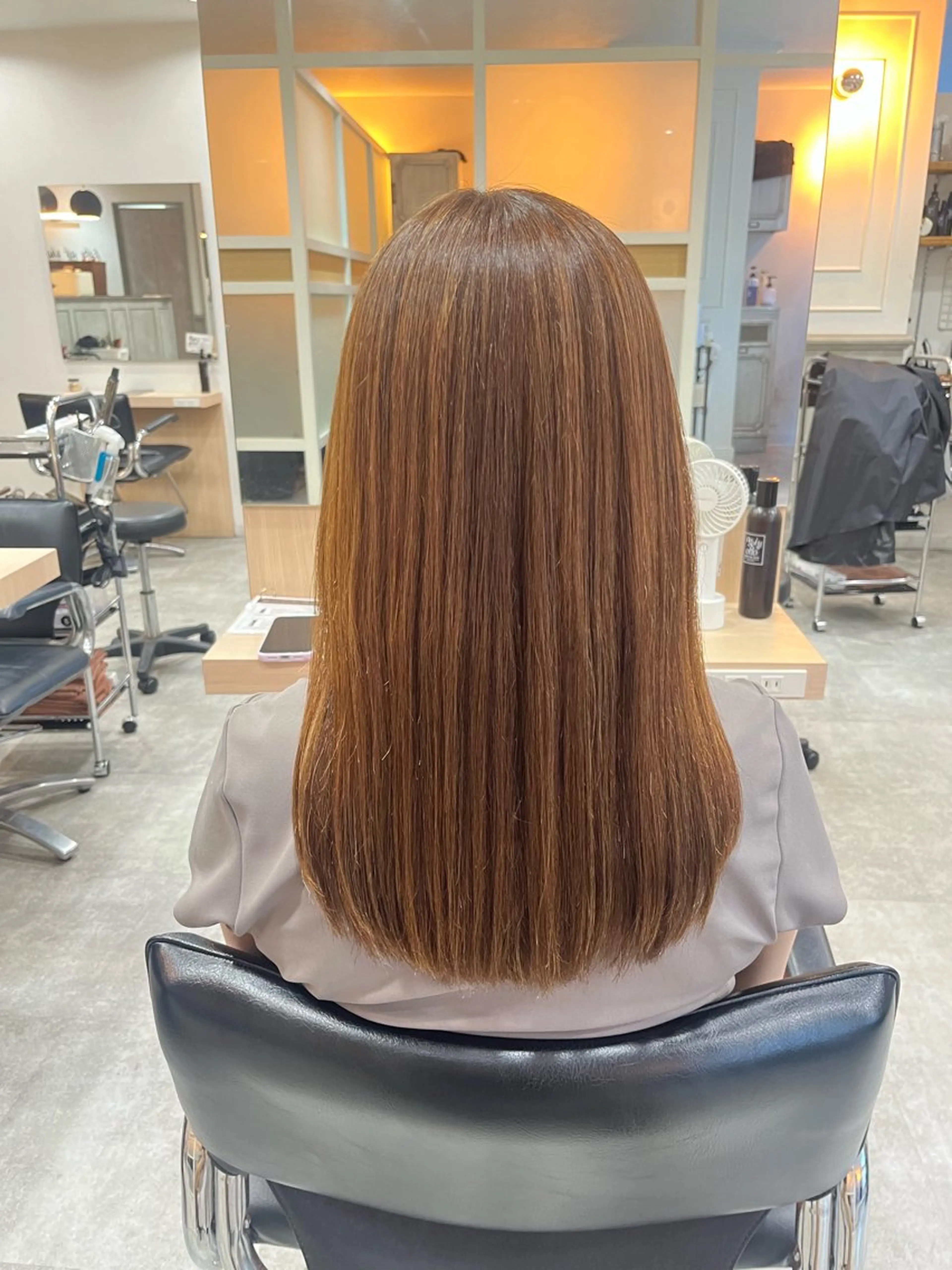 ミディアム カラー パーマ カット ヘアカラー 縮毛矯正 トリートメント 髪質改善🩵艶髪 ストレート🩵山口のヘアスタイル