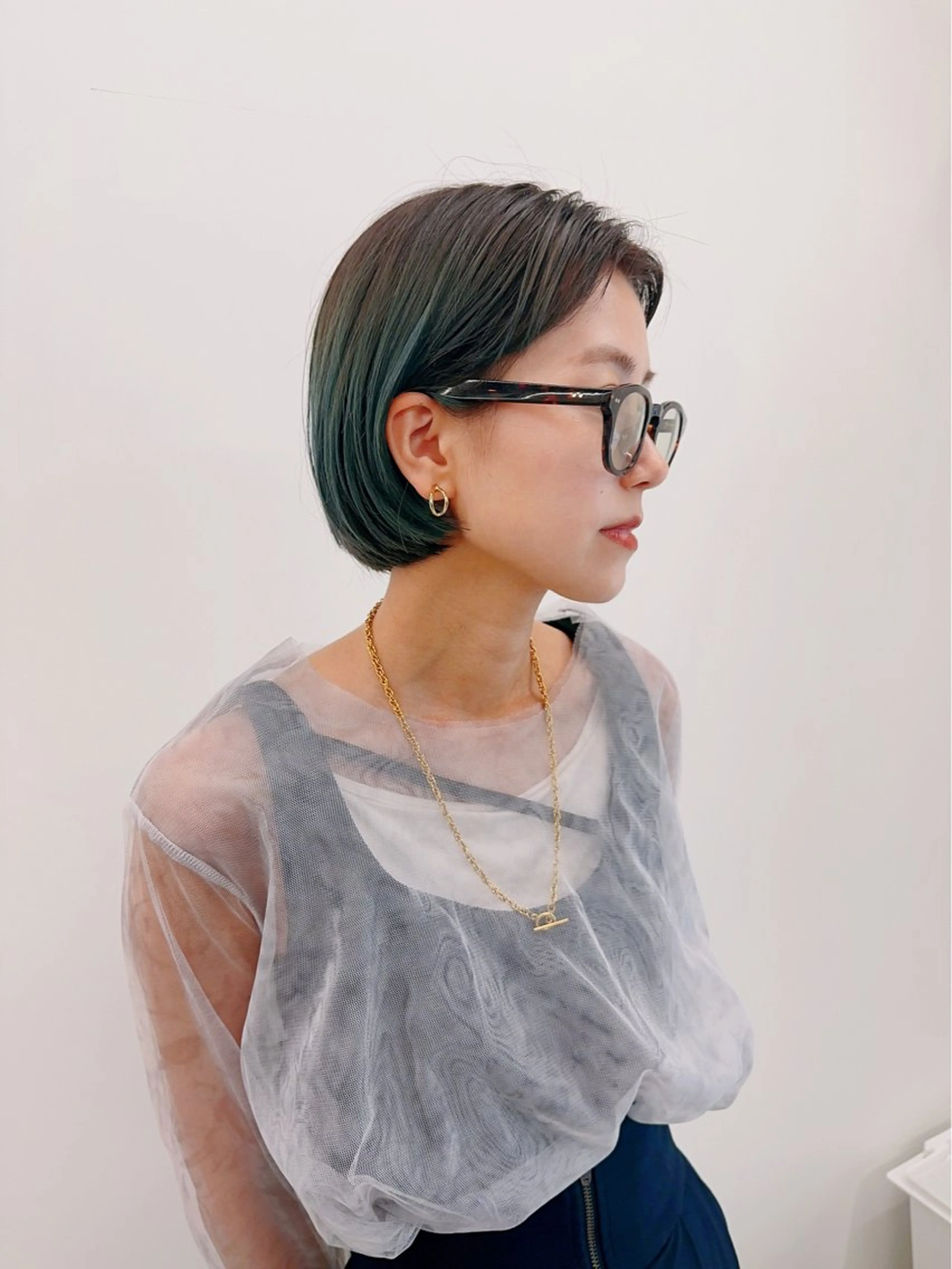 ミディアム カラー ボブ ブリーチなし/レイヤ ー特化🌈Tommyのヘアスタイル